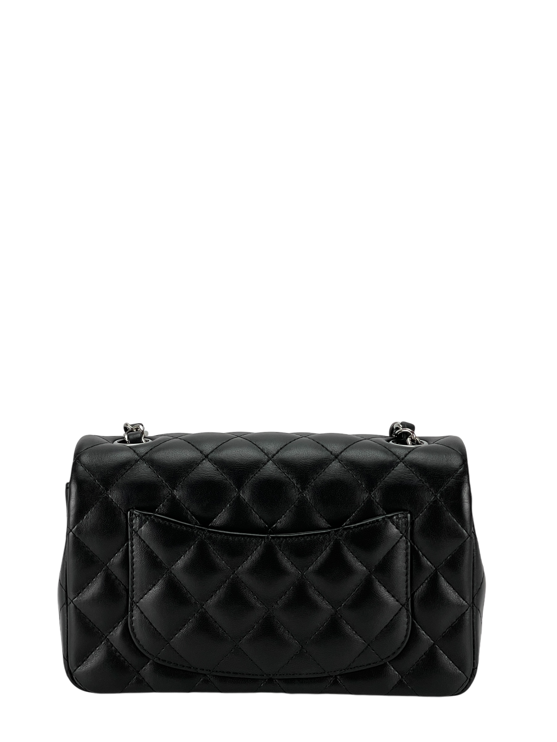 CHANEL - Lambskin Mini Matlasse Chain Black IC Tip Shoulder Bag