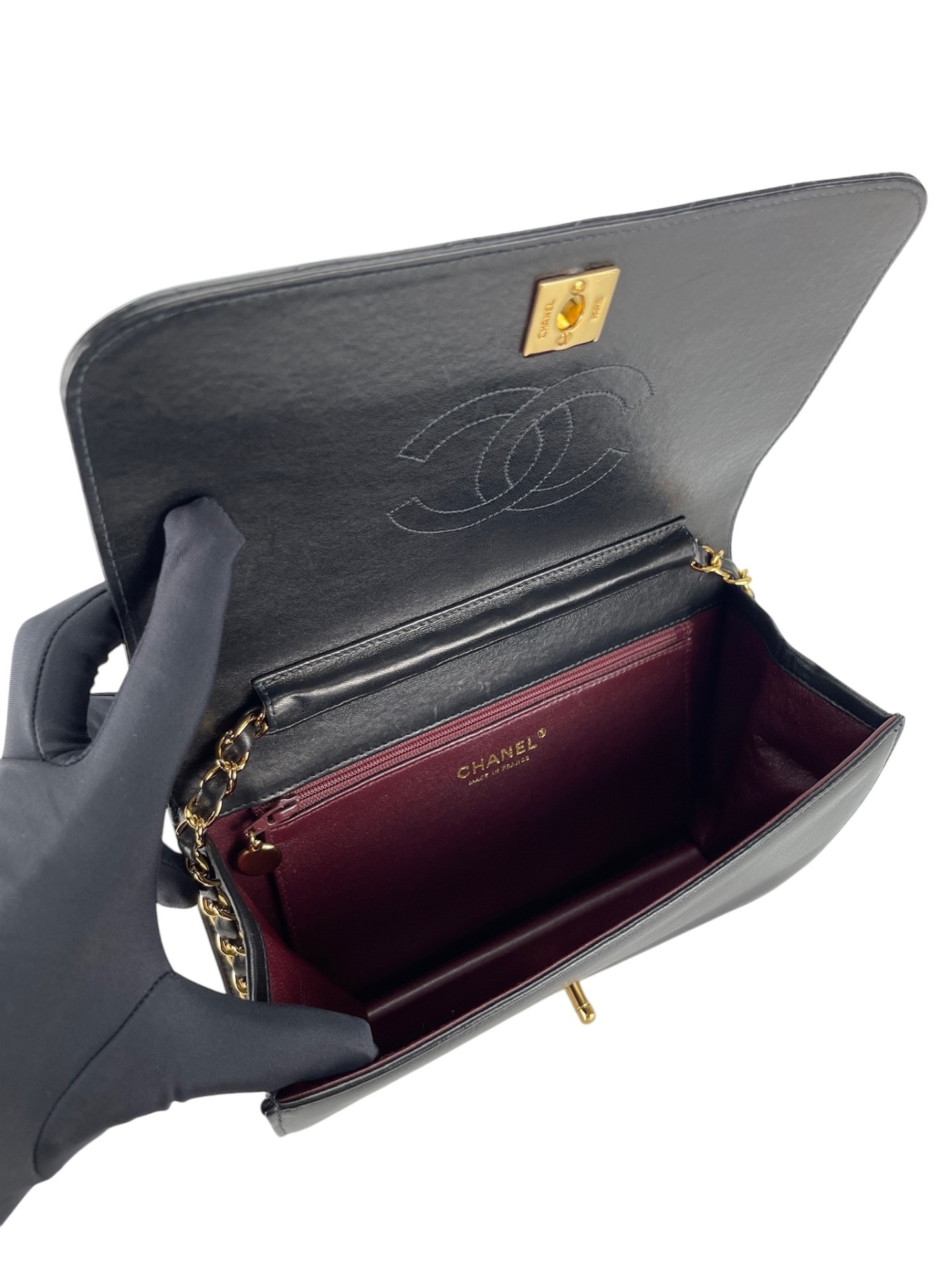 CHANEL - Vintage WOC Calfskin Leather Crossbody Bag