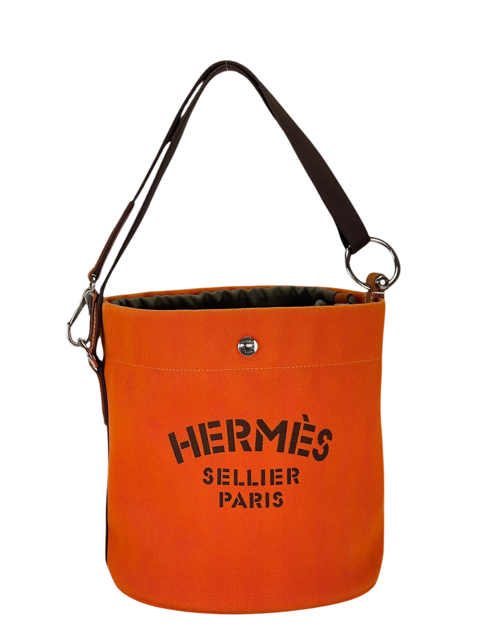 HERMES - Craie Toile Chevron Sac De Pansage Bag