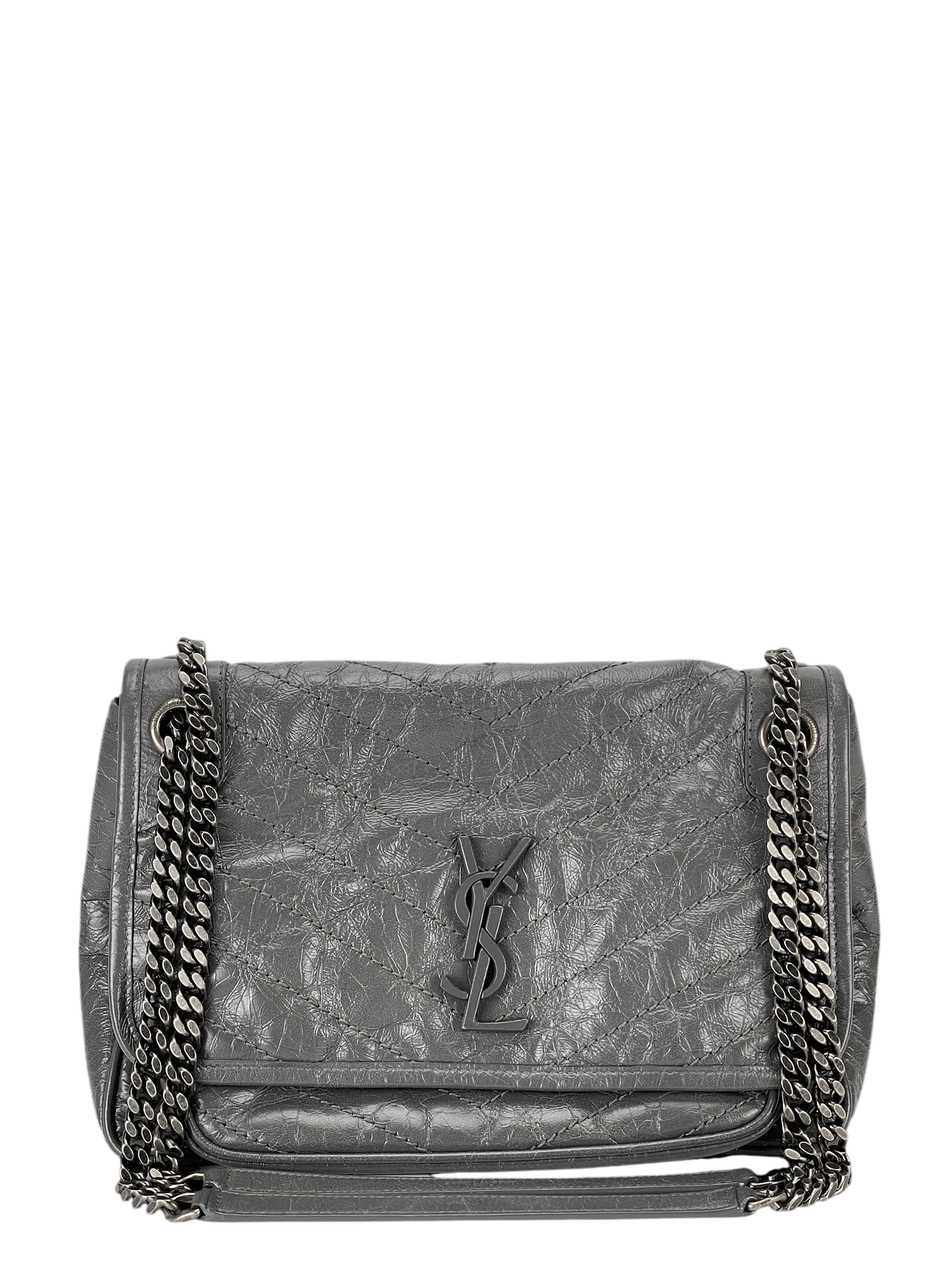 SAINT LAURENT - Medium Niki Grey Shoulder Bag