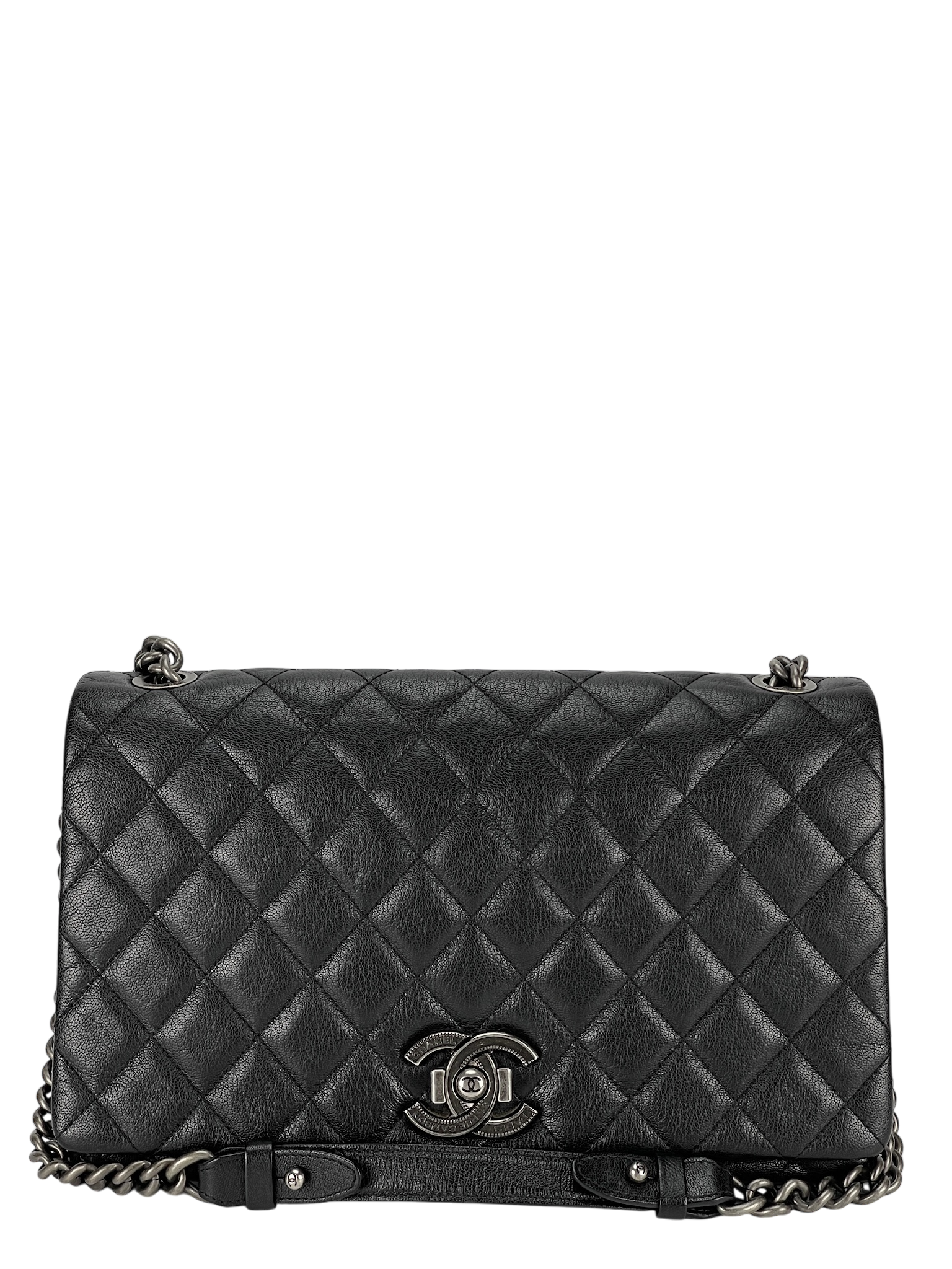 CHANEL -  City Rock Flap Black Goatskin