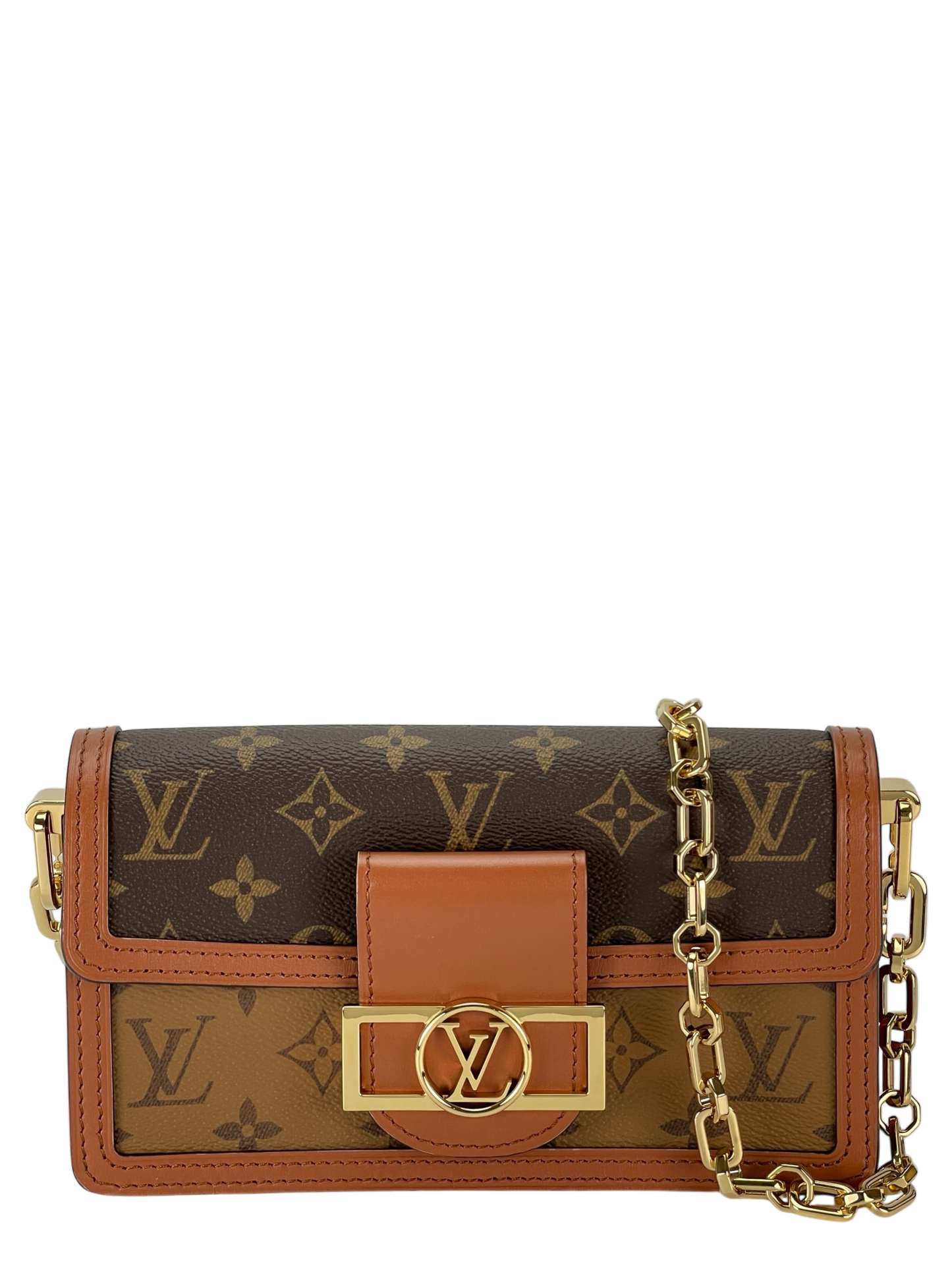 LOUIS VUITTON - Dauphine Chain Wallet Reverse Monogram