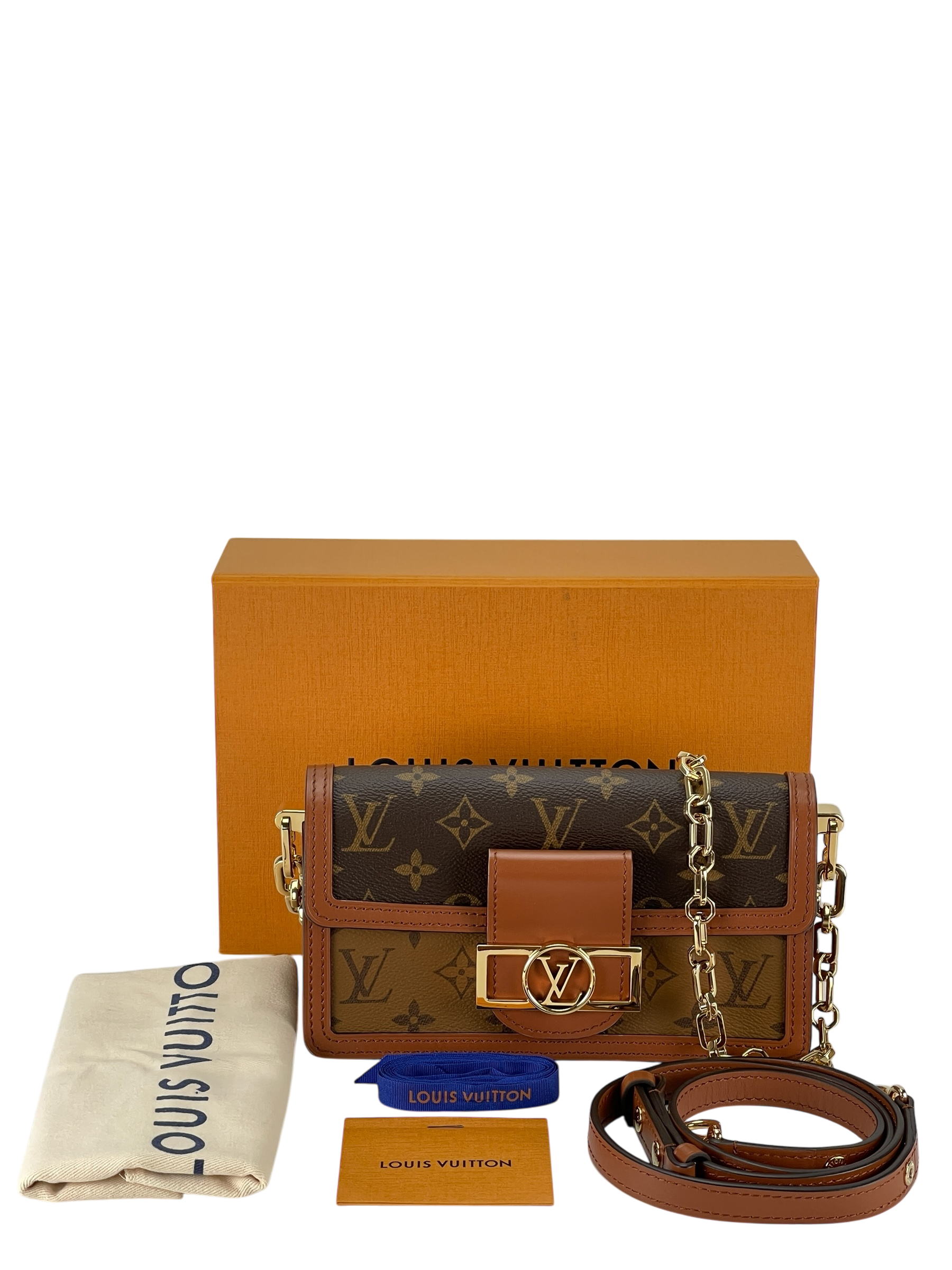 LOUIS VUITTON - Dauphine Chain Wallet Reverse Monogram