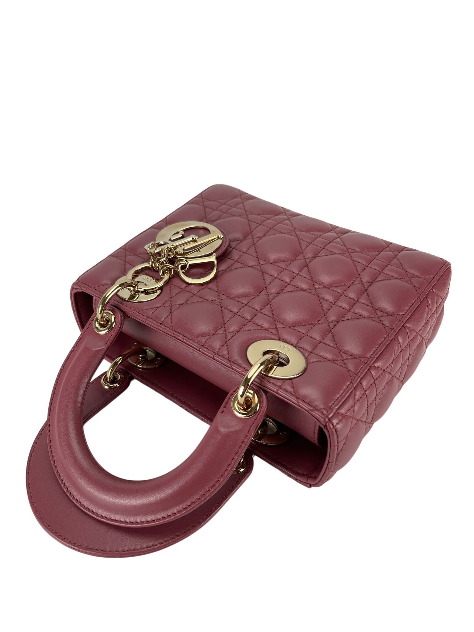 DIOR - Pink Cannage Quilted Lambskin Lady Dior Medium