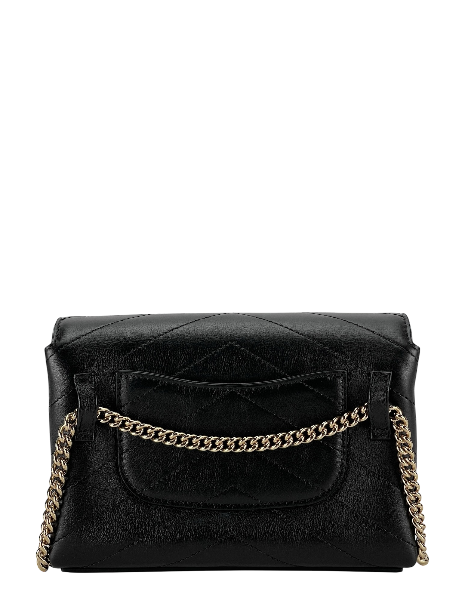 CHANEL - Coco Chevron Double Wrap Waist Bag Calfskin Light Tone Hardware