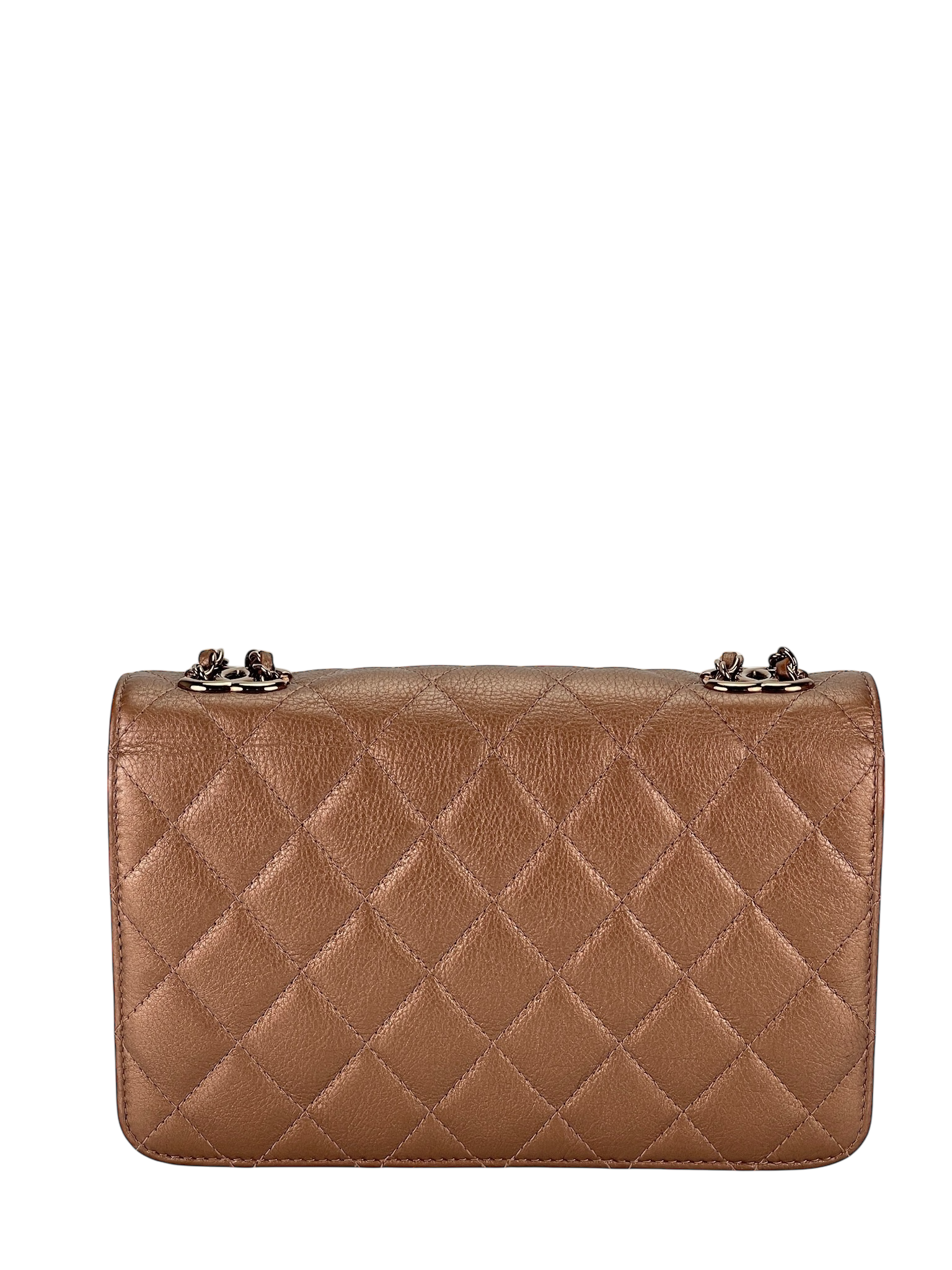 CHANEL - Gold Pearl Quilted Caviar Crossbody Bag