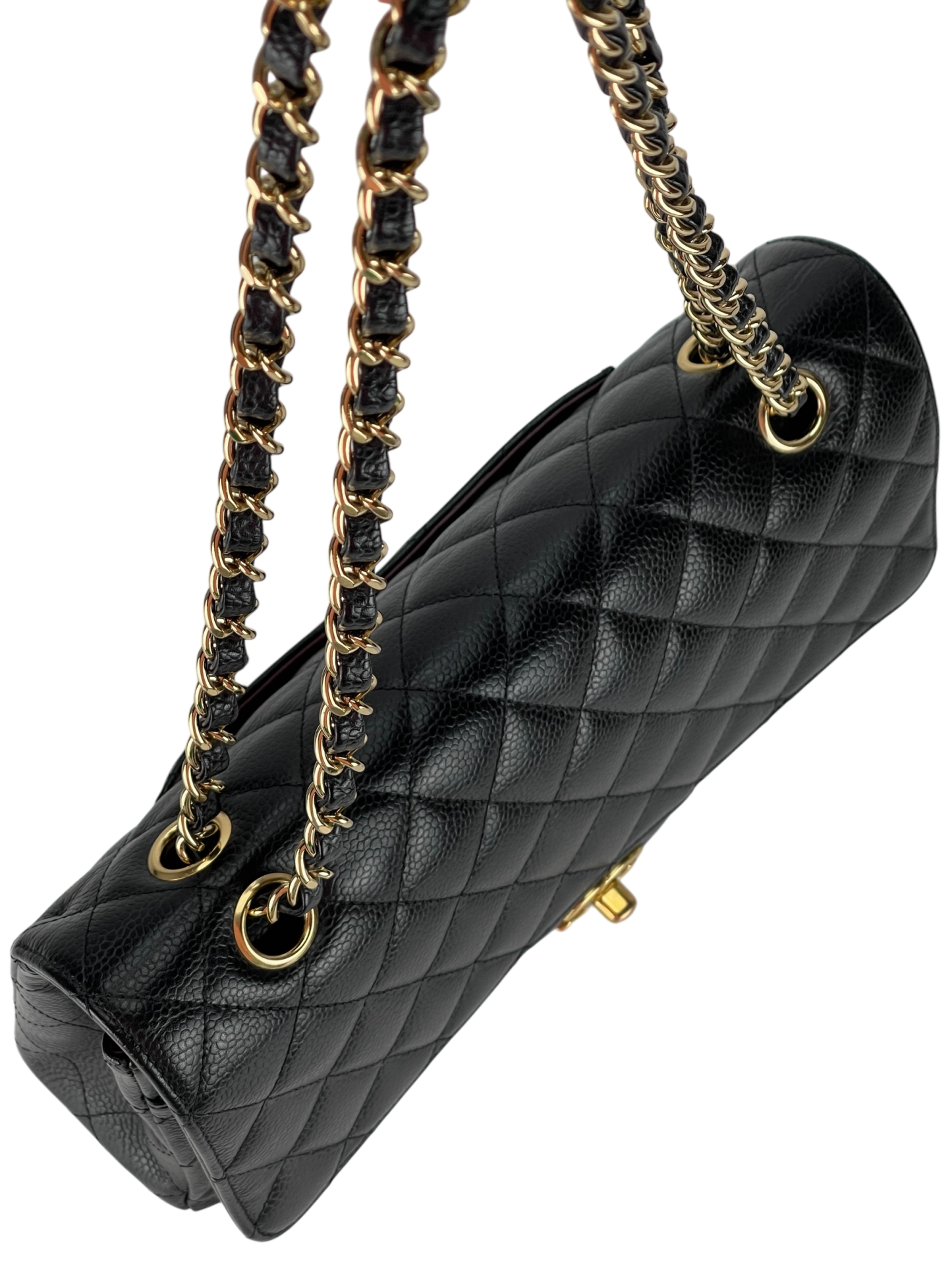 CHANEL - Medium Classic Double Flap Bag Black Caviar Gold Hardware (CF25)