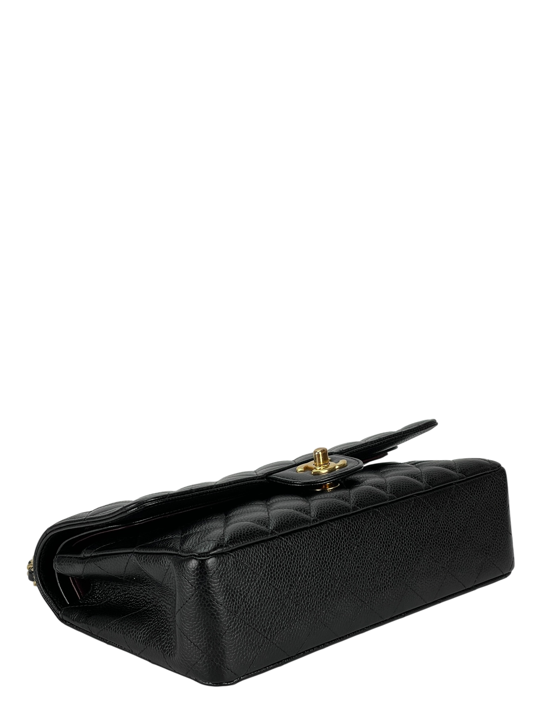CHANEL - Medium Classic Double Flap Bag Black Caviar Gold Hardware (CF25)