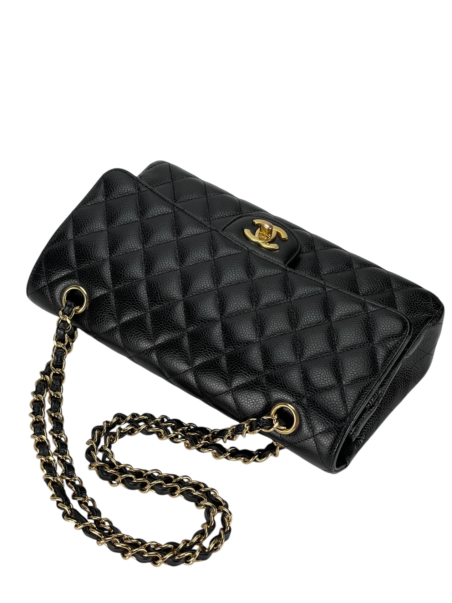 CHANEL - Medium Classic Double Flap Bag Black Caviar Gold Hardware (CF25)