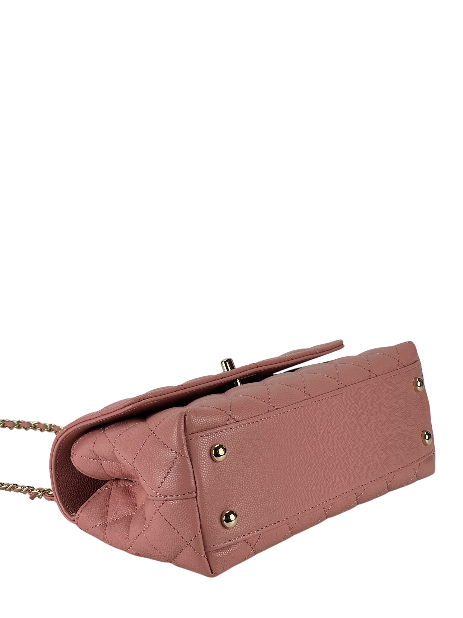 CHANEL - 23K Caviar Skin Coco Handle Handbag Pink