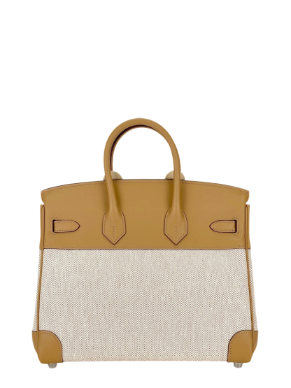 HERMES - Birkin 25 Toile H Chai Swift Palladium Hardware