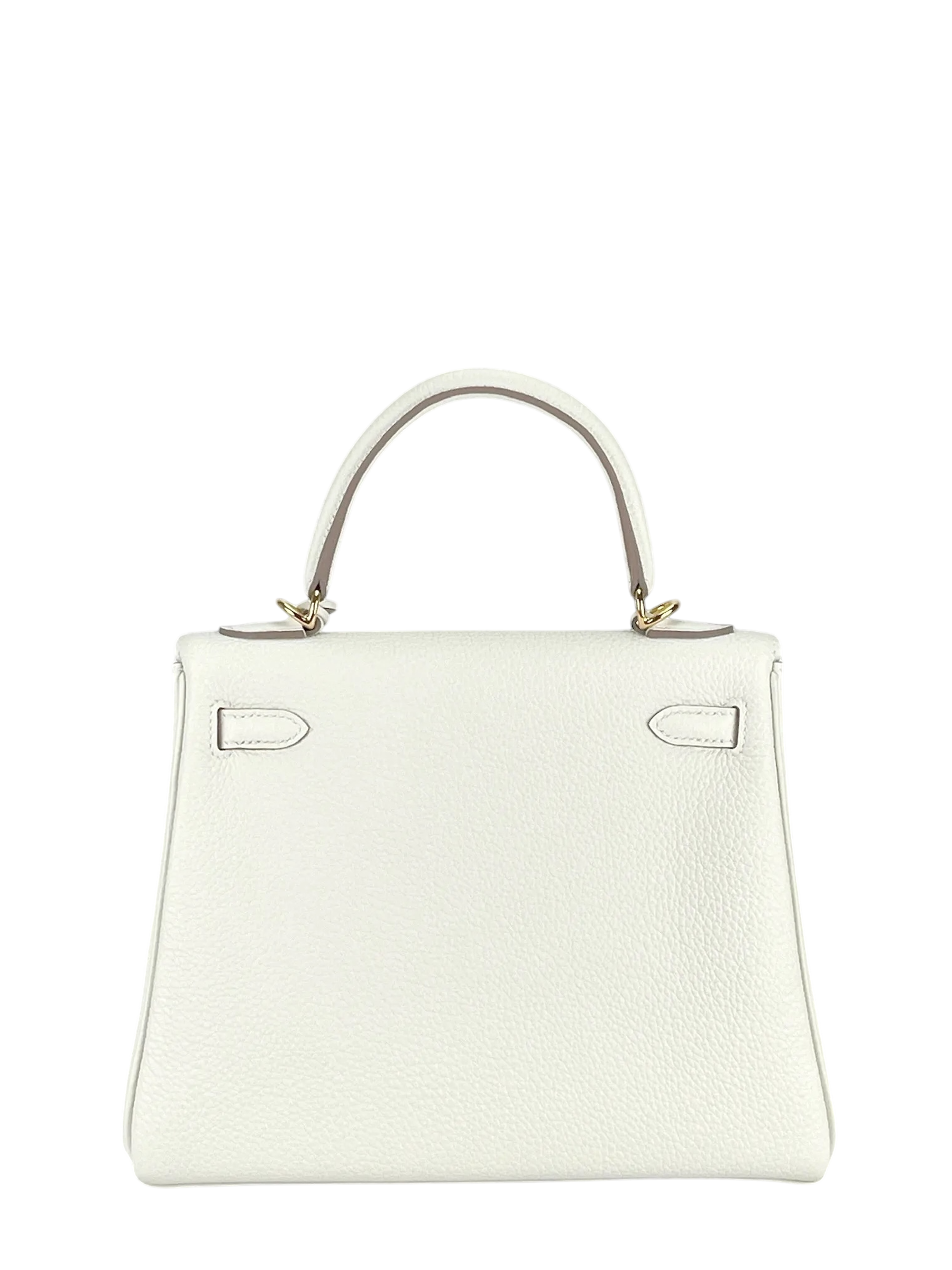 HERMES - Kelly 25 8L Beton Togo Gold Hardware