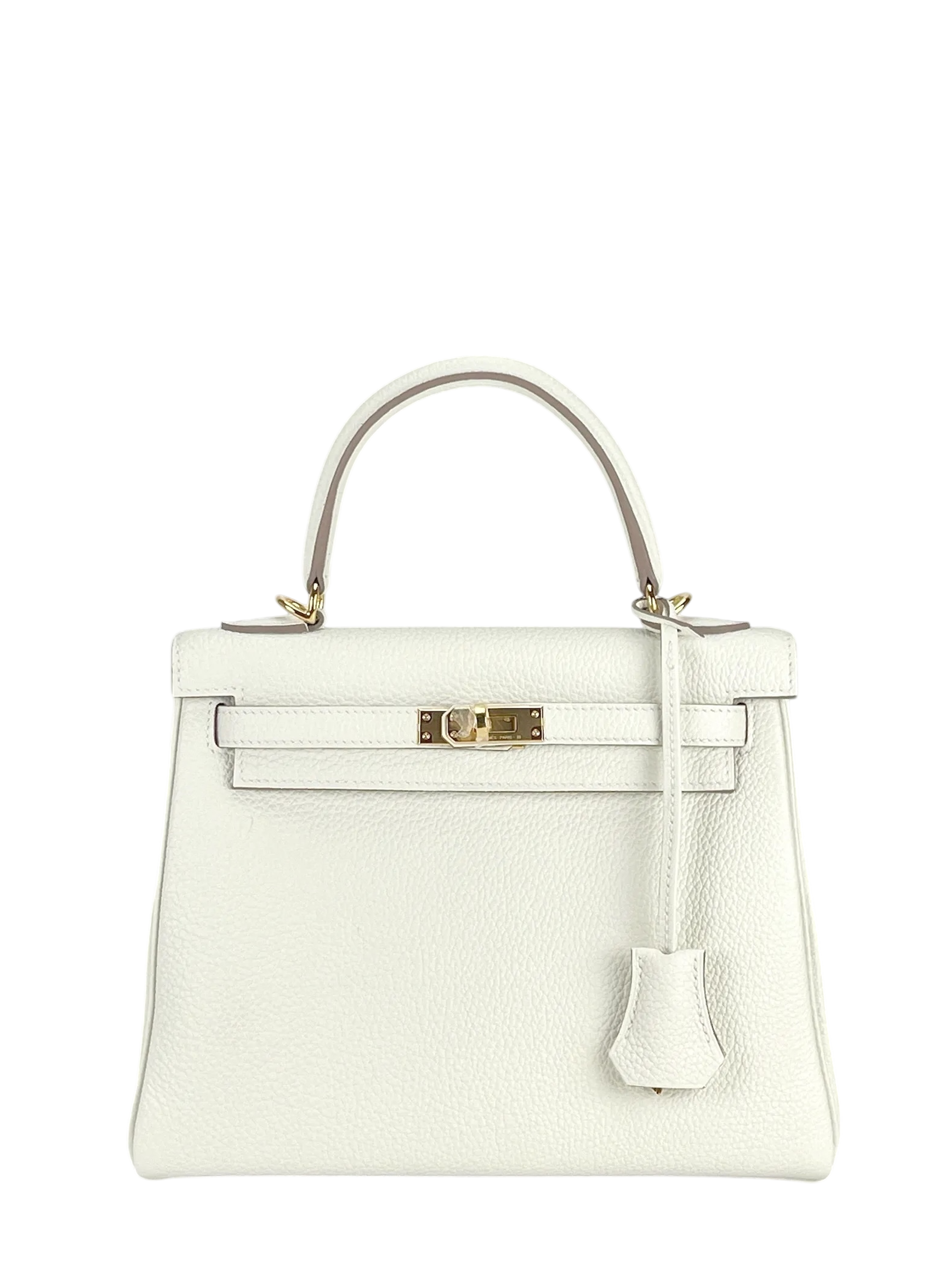 HERMES - Kelly 25 8L Beton Togo Gold Hardware