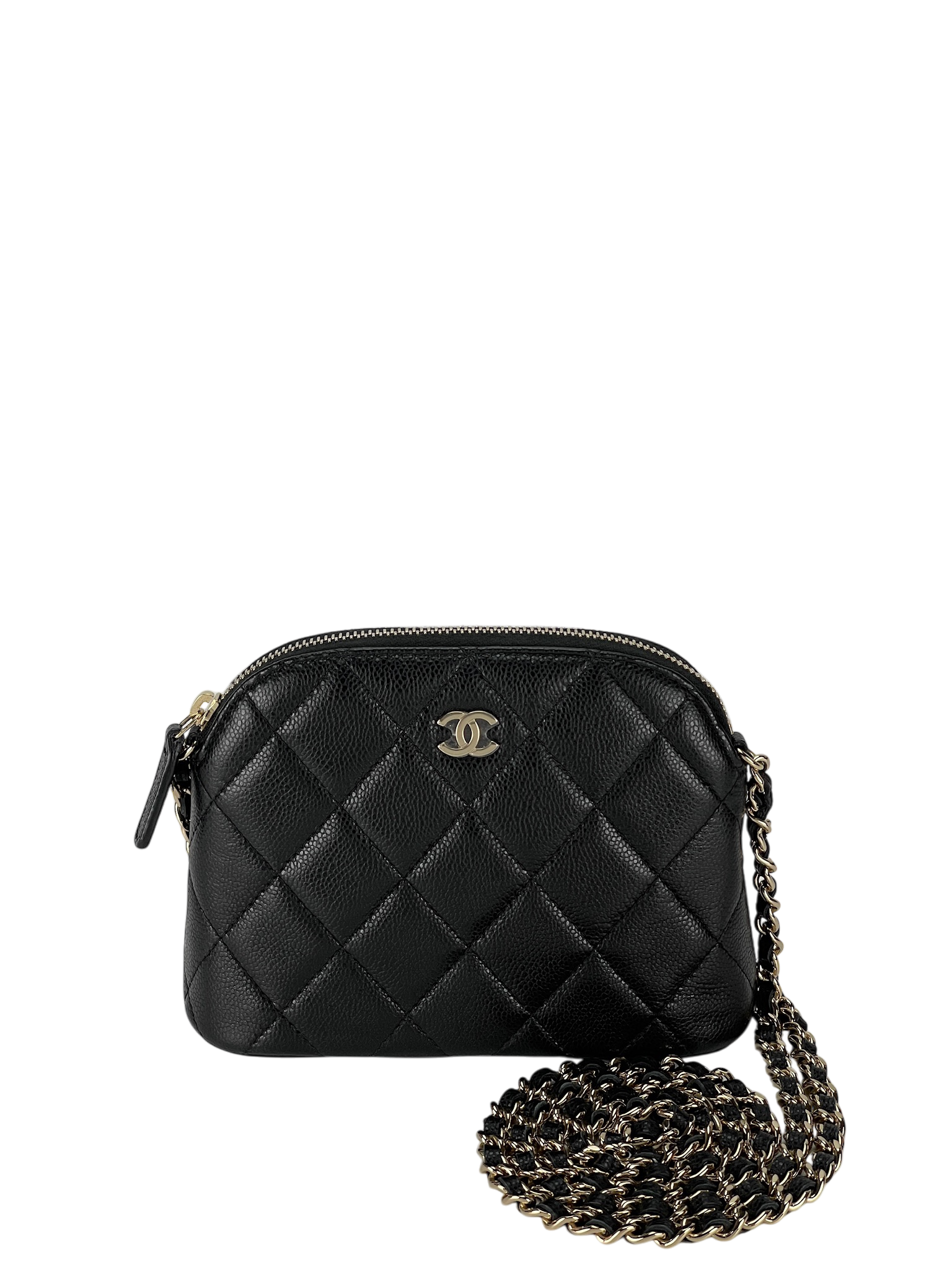 CHANEL - 24S Mini Clutch with Chain Crossbody Bag Black Caviar 