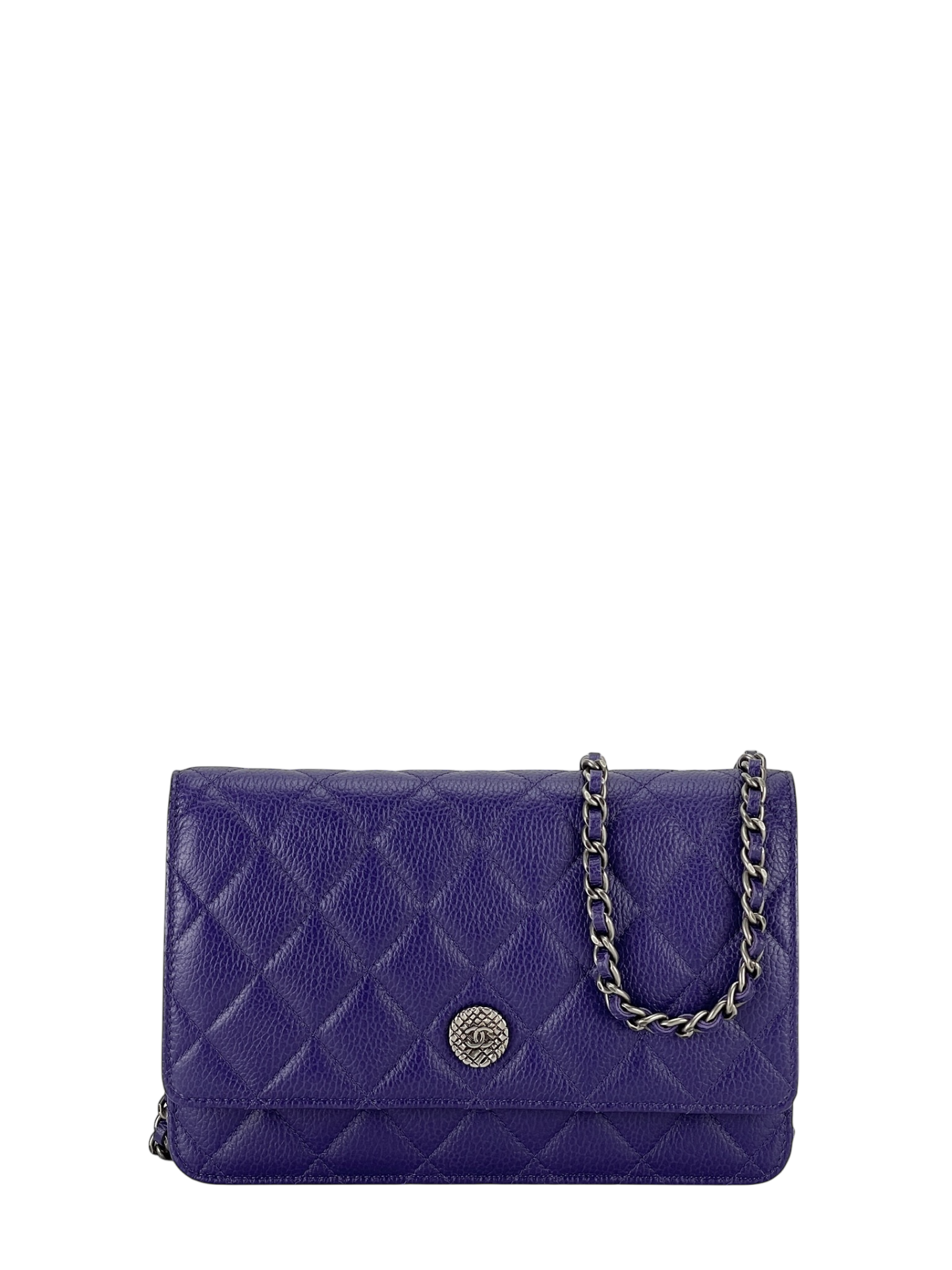 CHANEL - WOC Cavair Leather Crossbody Bag Blue