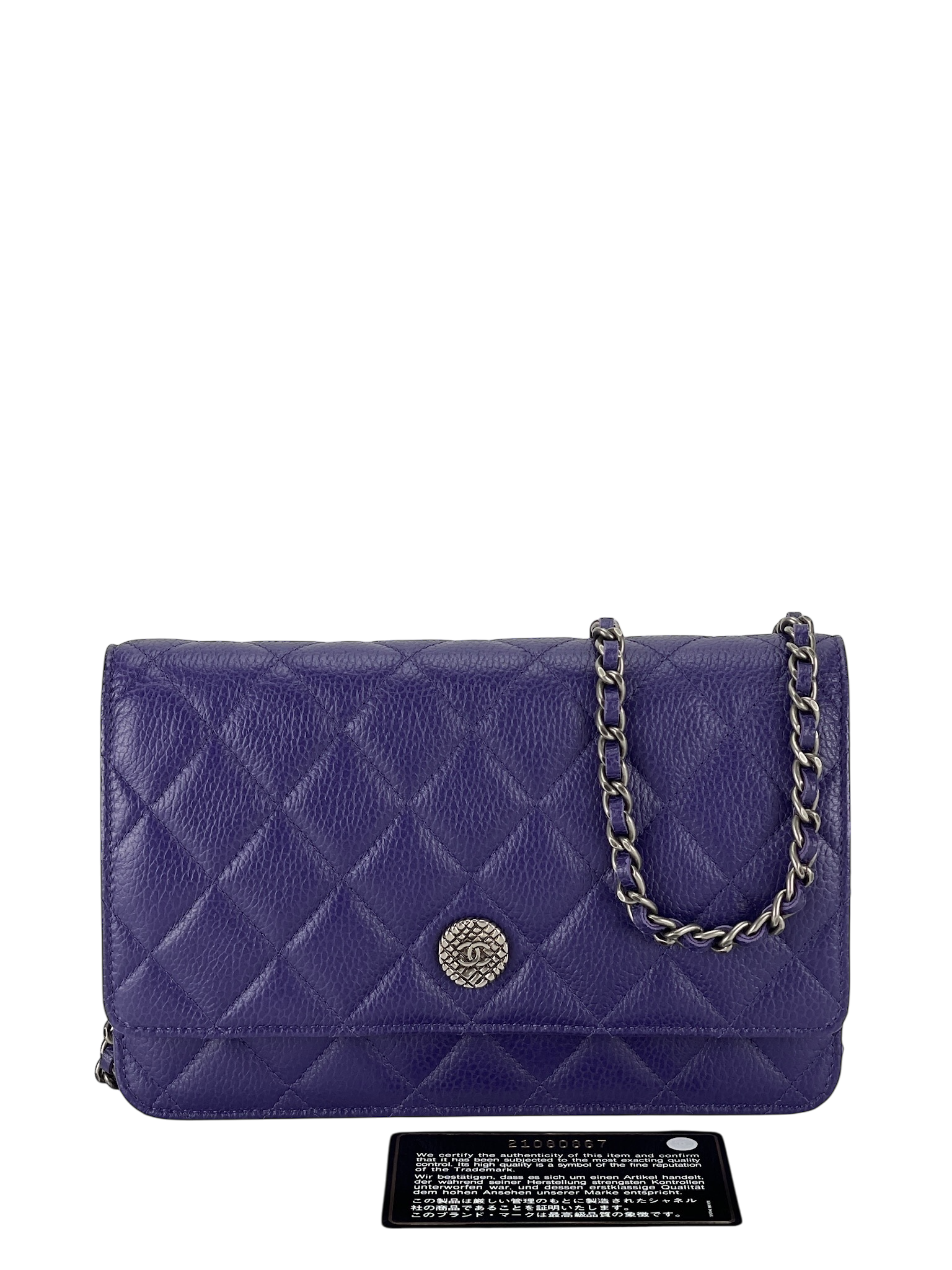 CHANEL - WOC Cavair Leather Crossbody Bag Blue