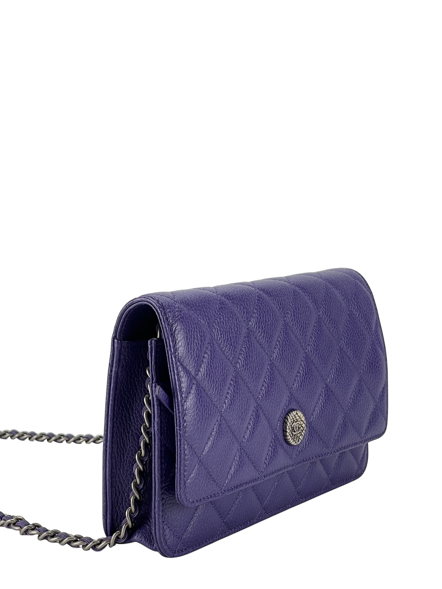 CHANEL - WOC Cavair Leather Crossbody Bag Blue