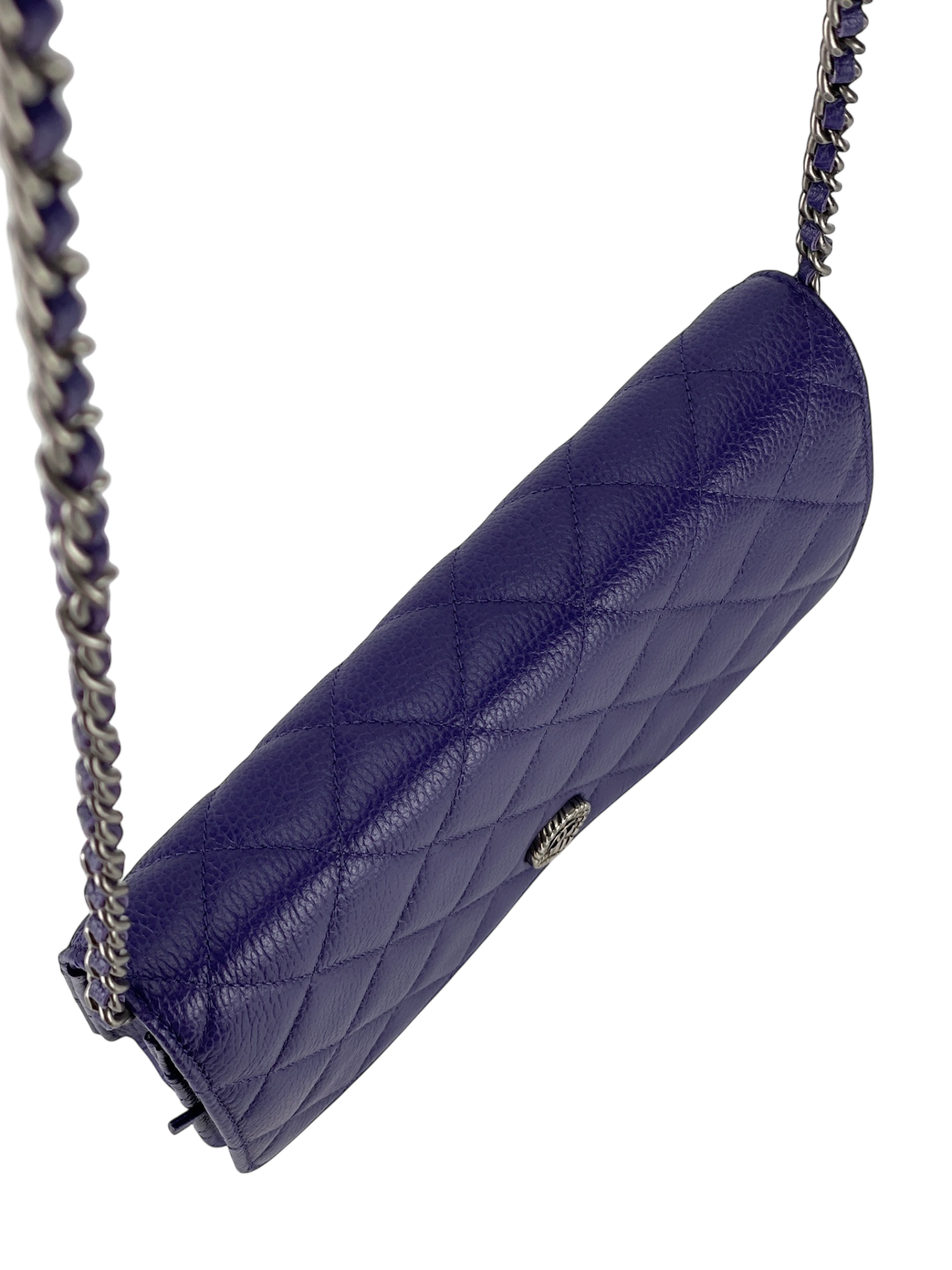 CHANEL - WOC Cavair Leather Crossbody Bag Blue