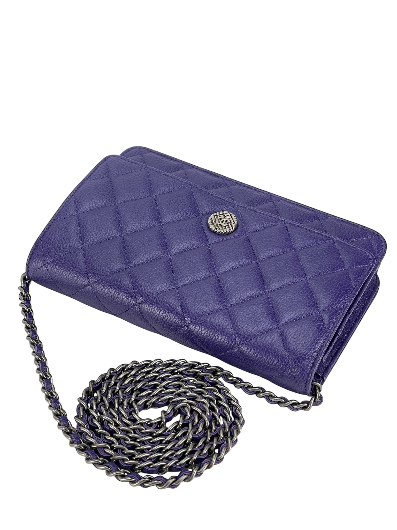 CHANEL - WOC Cavair Leather Crossbody Bag Blue