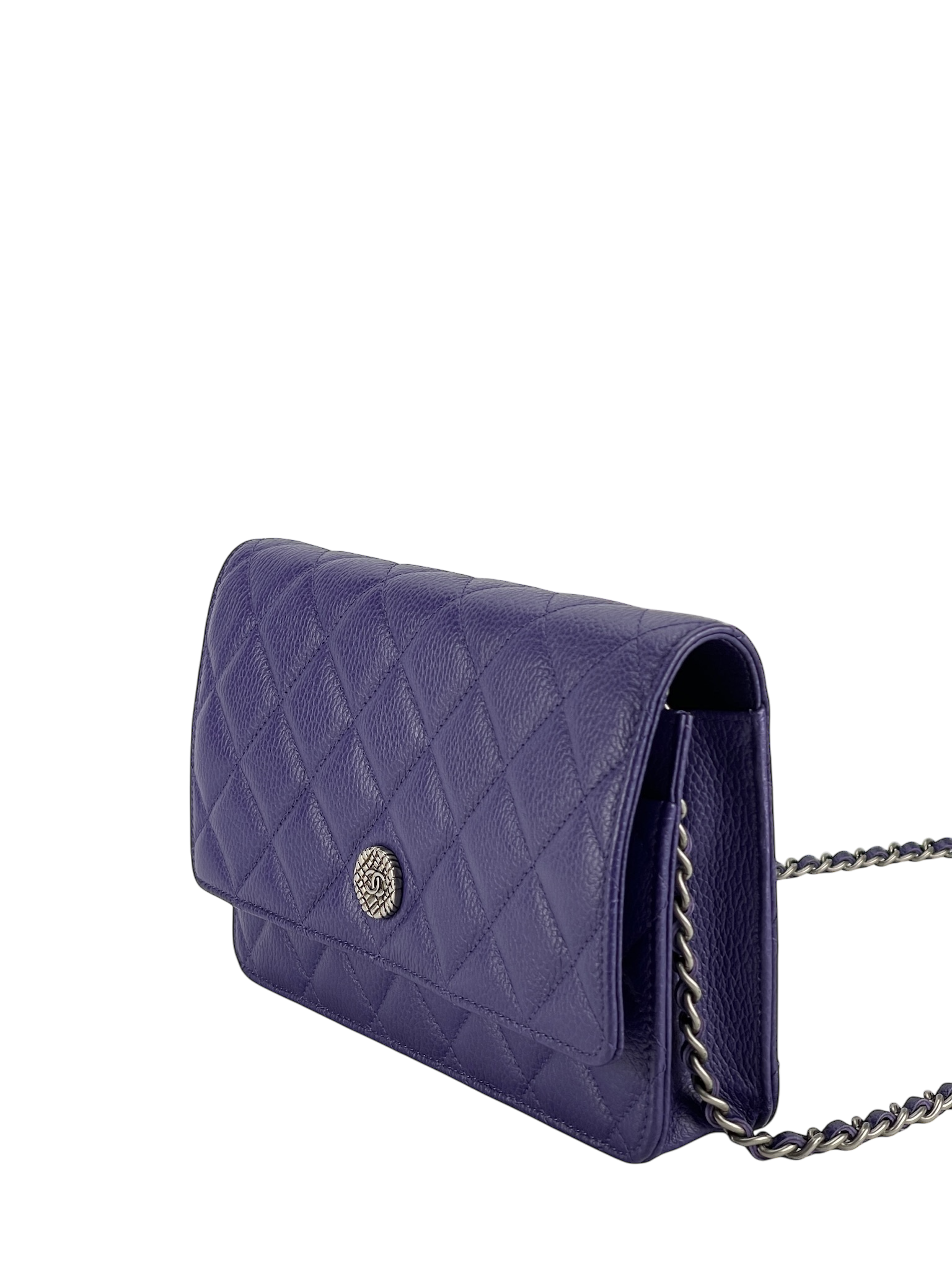 CHANEL - WOC Cavair Leather Crossbody Bag Blue