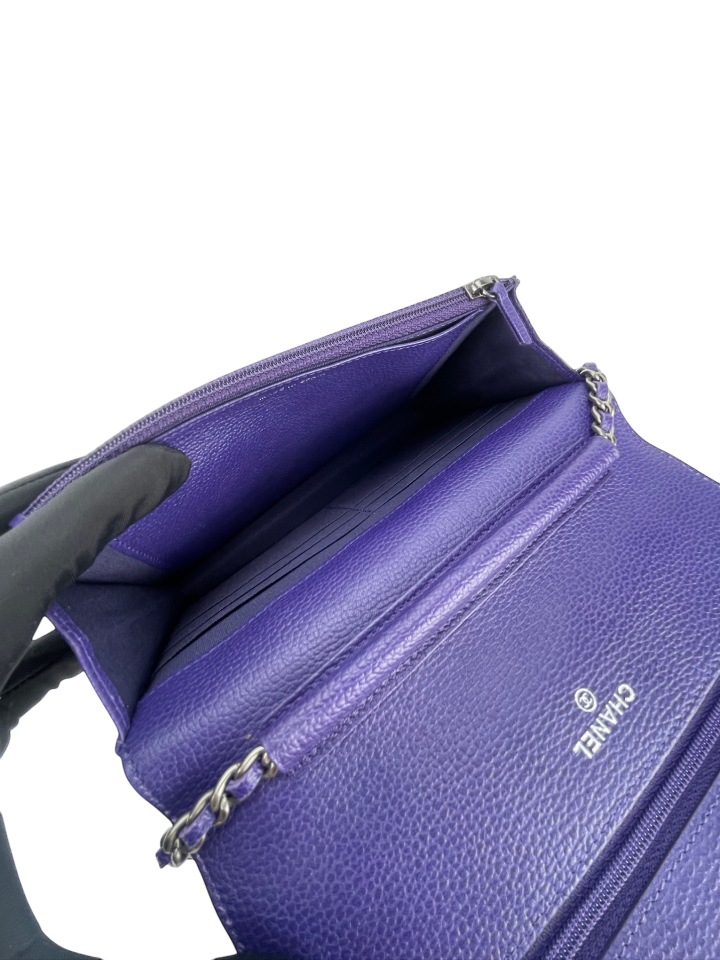 CHANEL - WOC Cavair Leather Crossbody Bag Blue