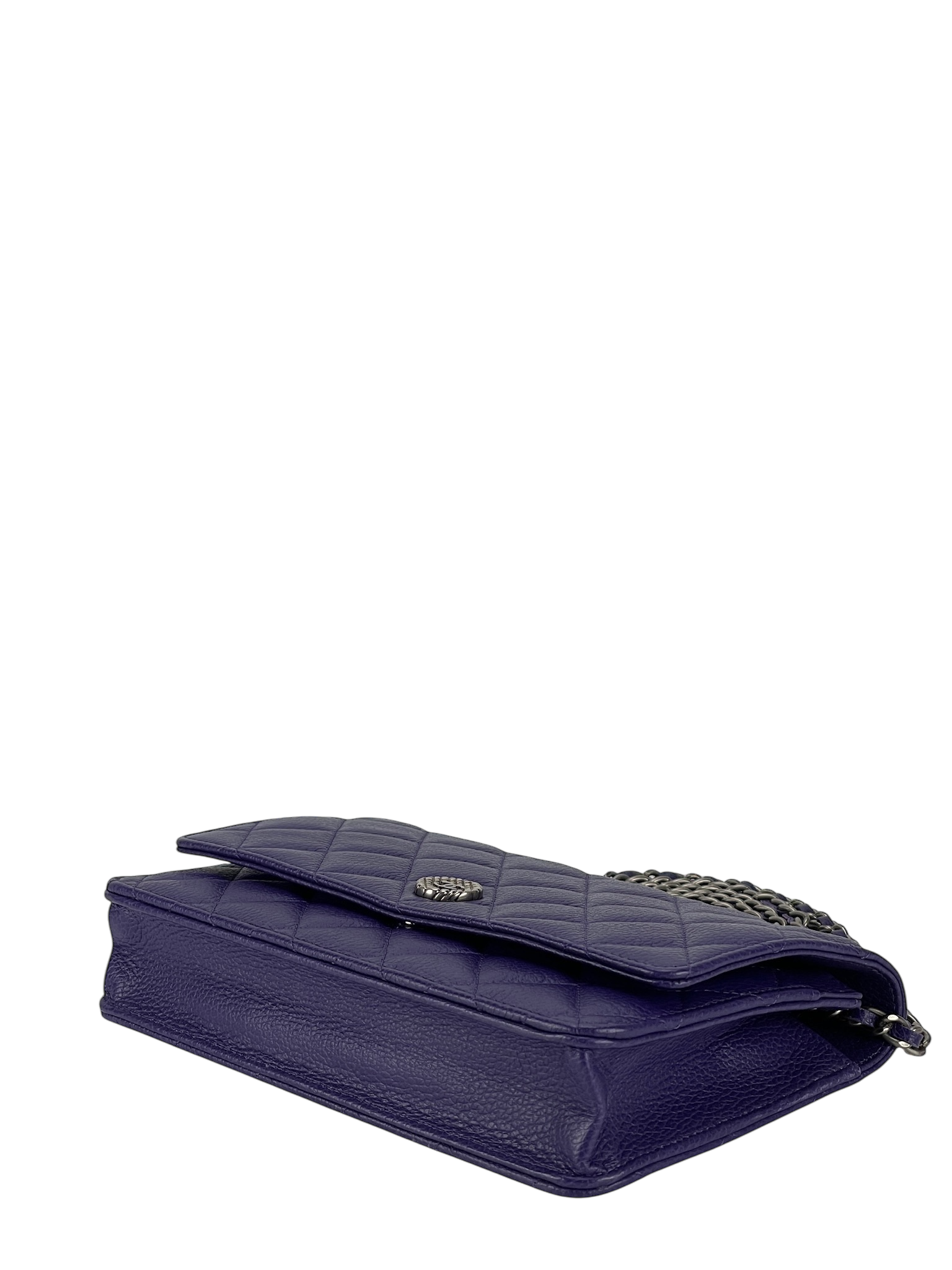 CHANEL - WOC Cavair Leather Crossbody Bag Blue