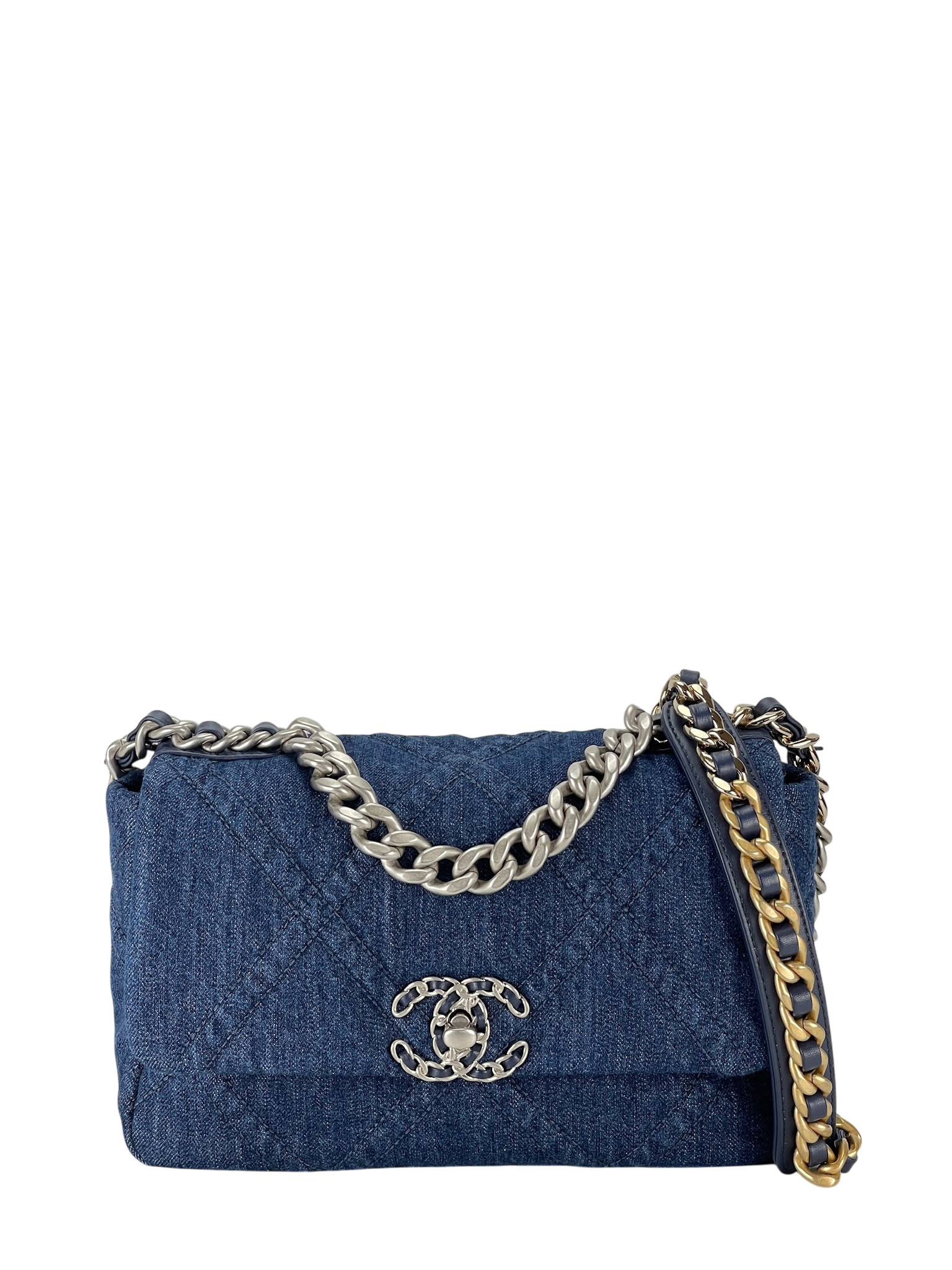 CHANEL - 22P Denim Sliver 19 Bag Small