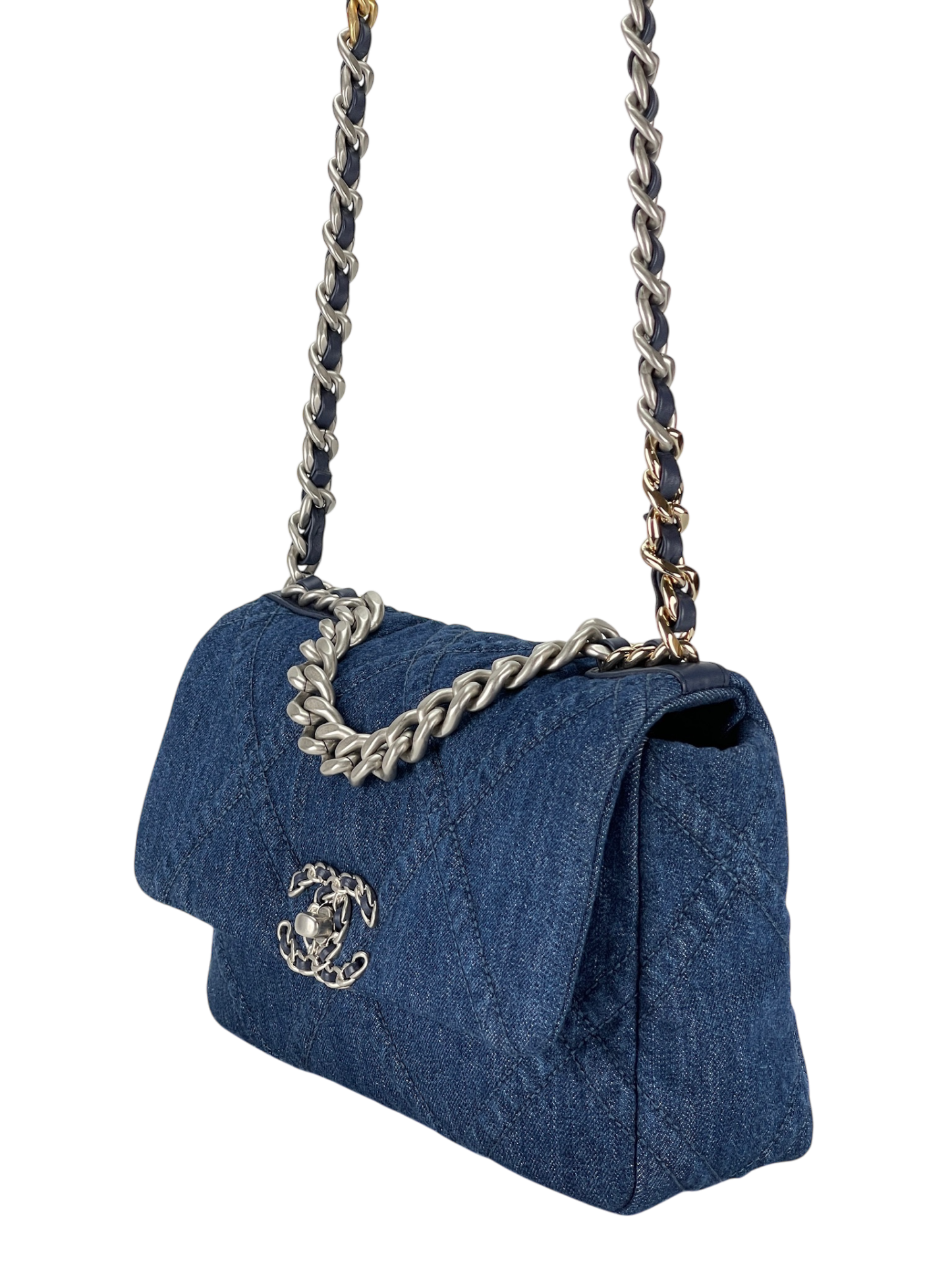 CHANEL - 22P Denim Sliver 19 Bag Small