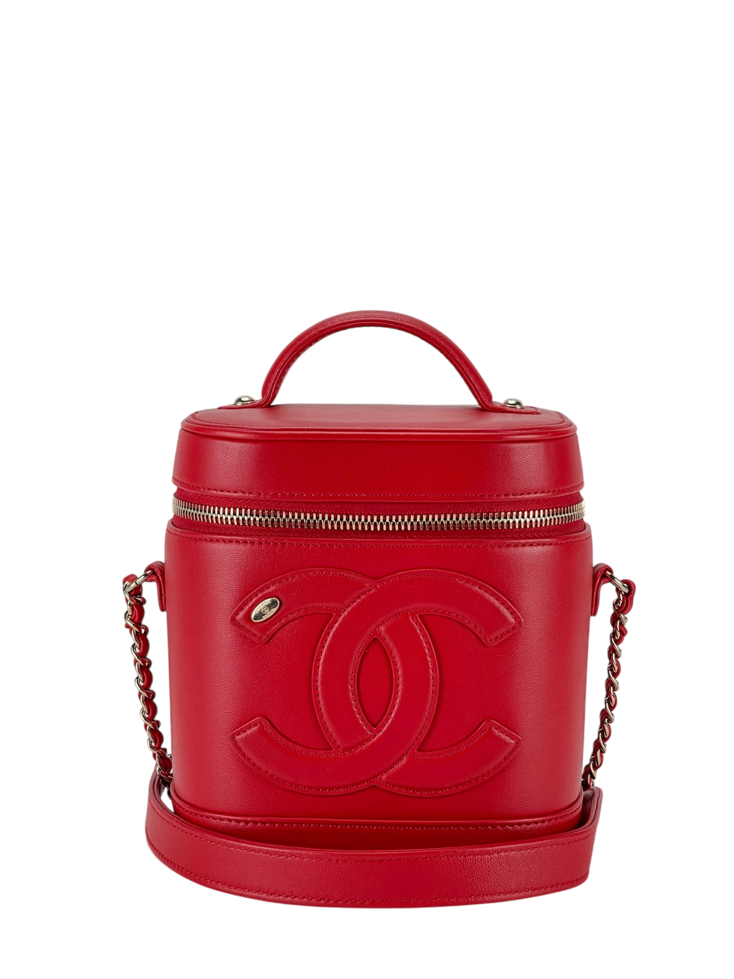 CHANEL - Lambskin Timeless Vanity Cosmetic Case Red