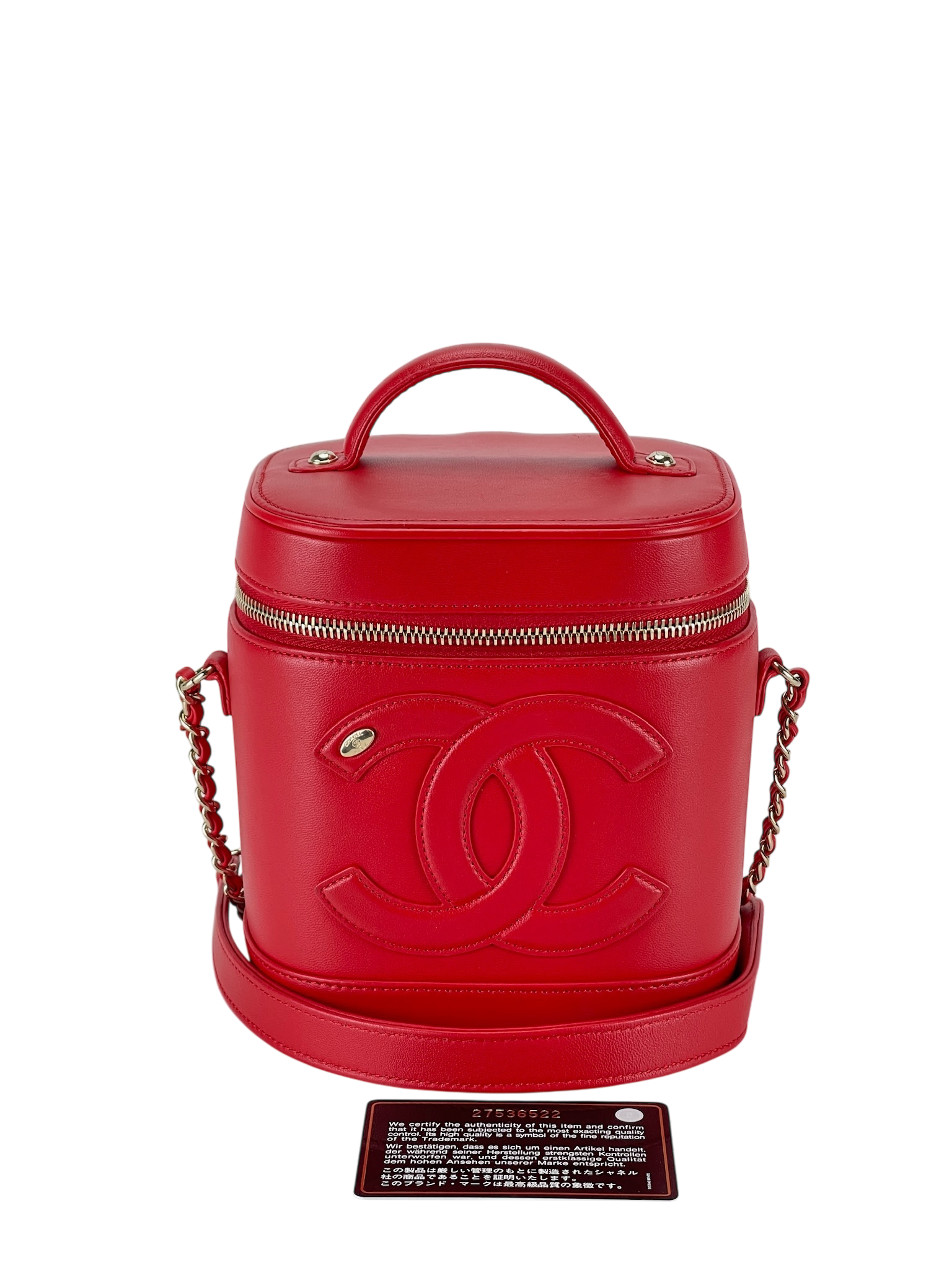 CHANEL - Lambskin Timeless Vanity Cosmetic Case Red