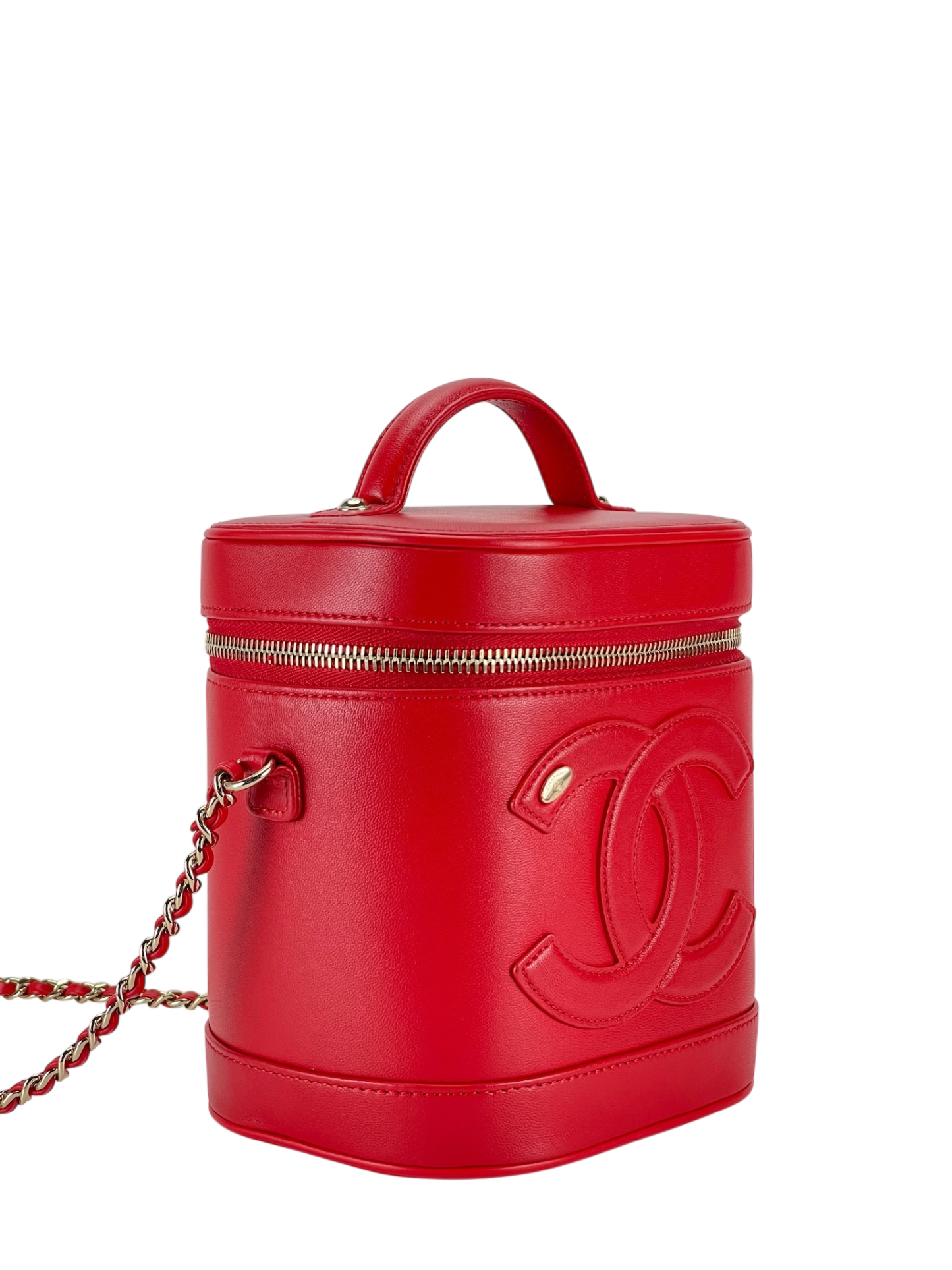 CHANEL - Lambskin Timeless Vanity Cosmetic Case Red
