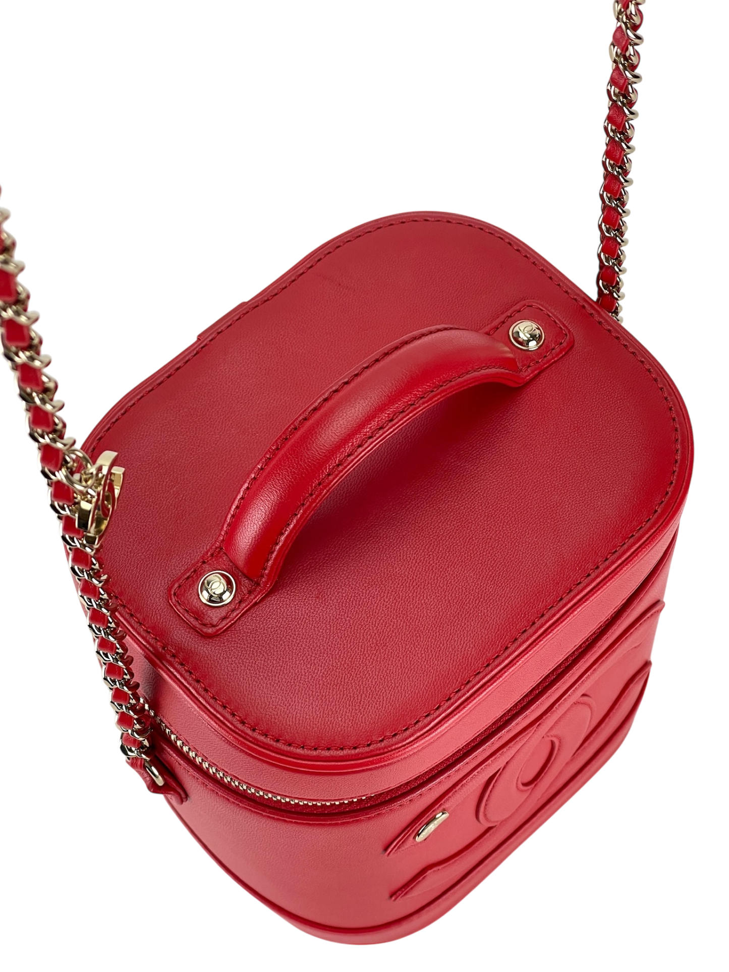 CHANEL - Lambskin Timeless Vanity Cosmetic Case Red