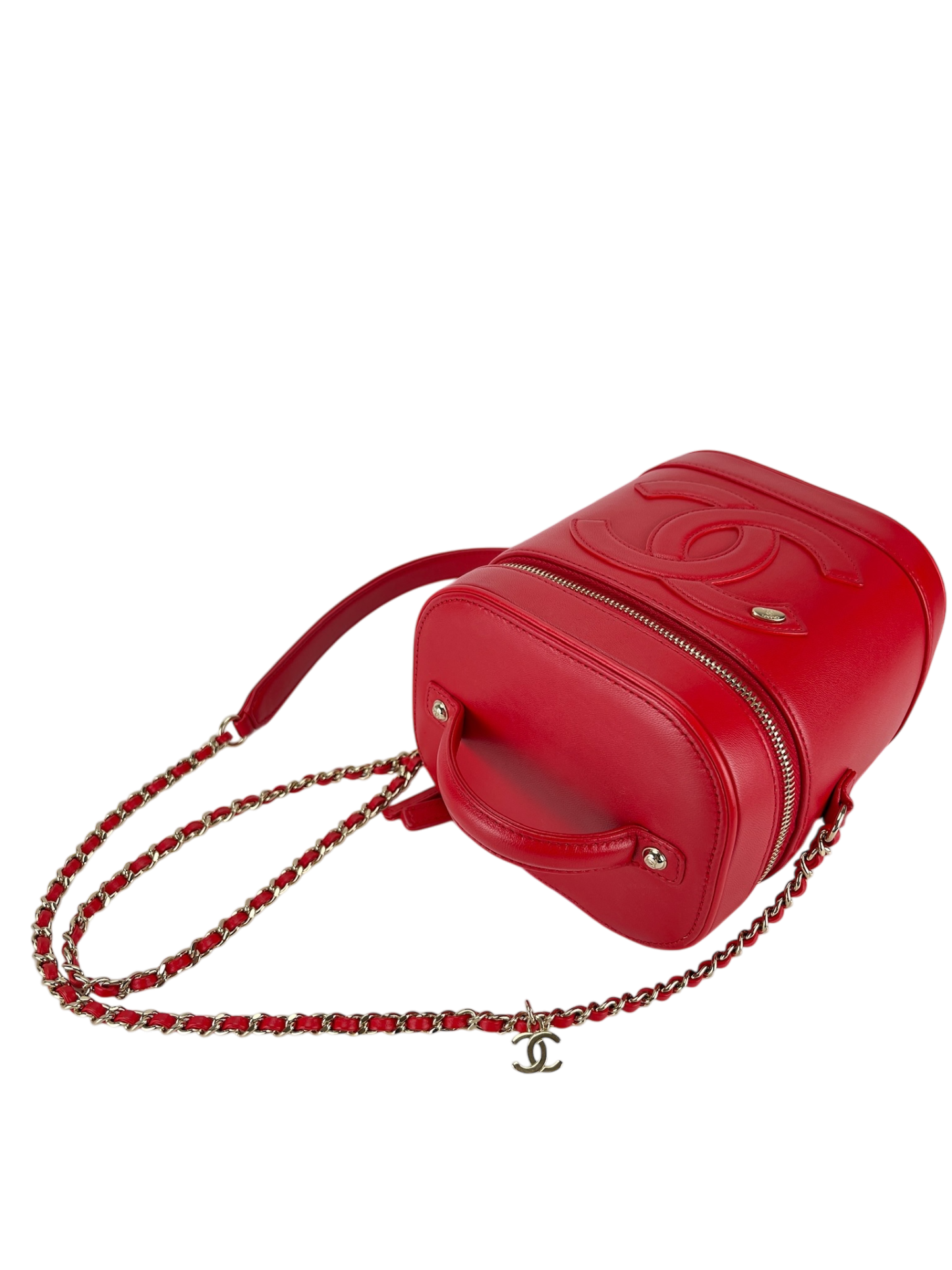 CHANEL - Lambskin Timeless Vanity Cosmetic Case Red