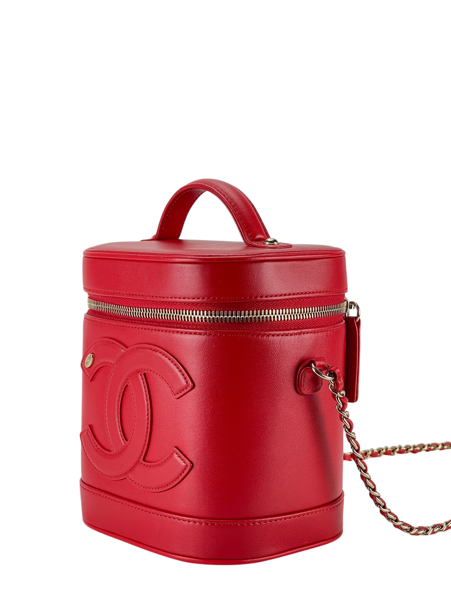 CHANEL - Lambskin Timeless Vanity Cosmetic Case Red