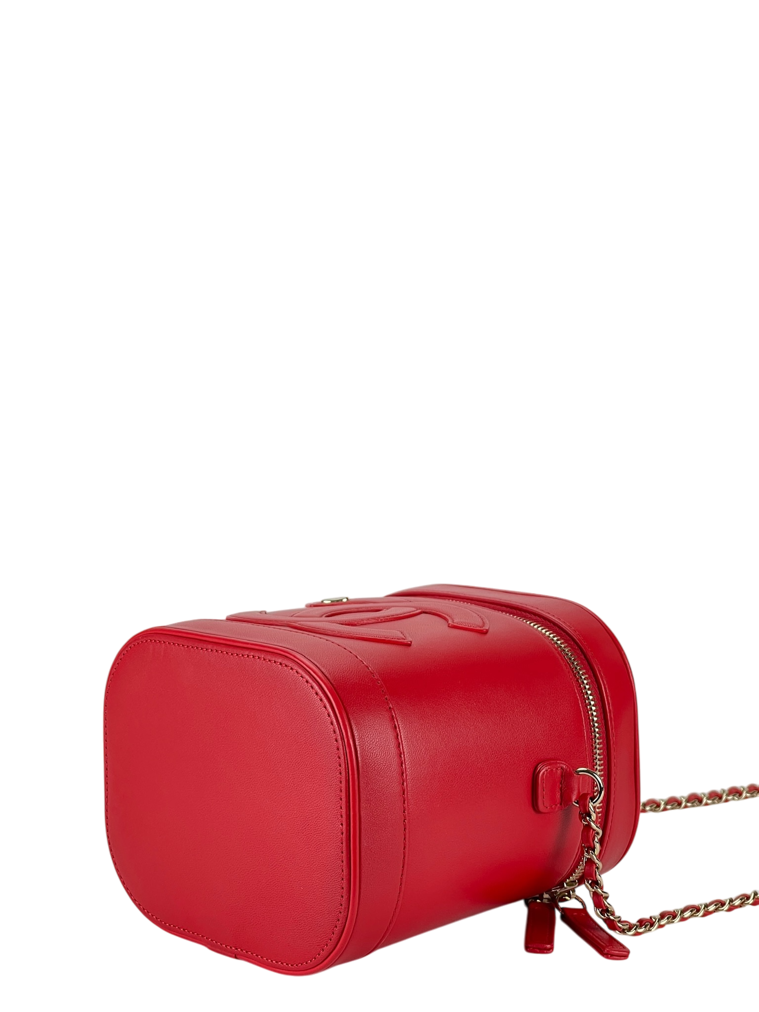 CHANEL - Lambskin Timeless Vanity Cosmetic Case Red