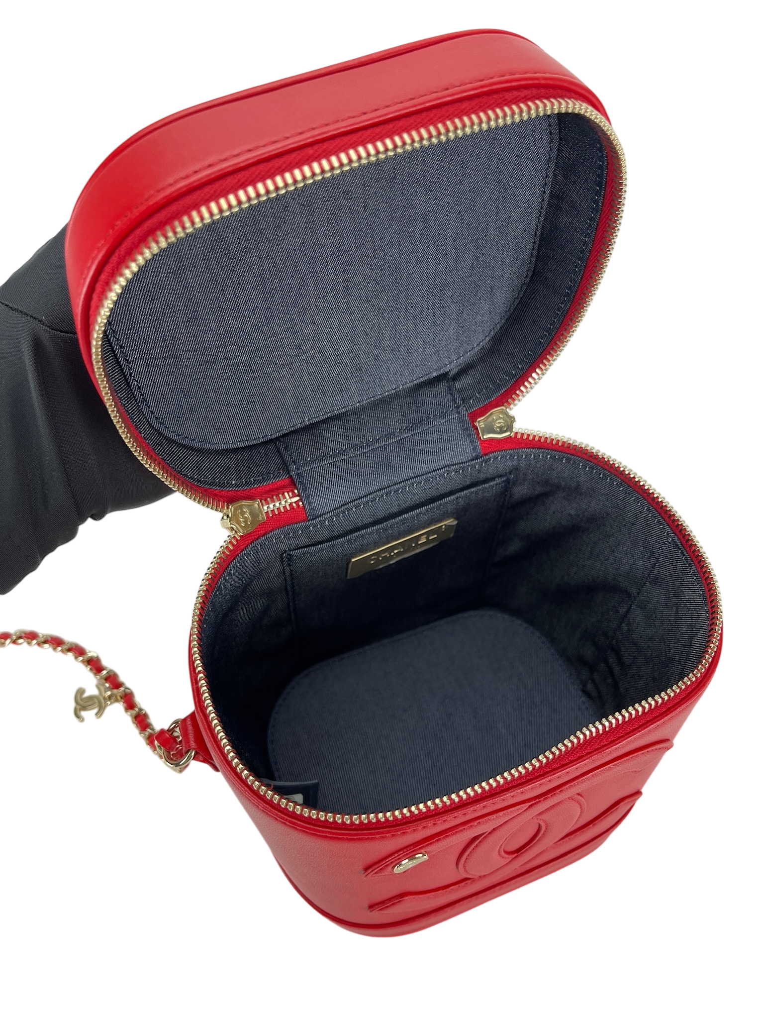 CHANEL - Lambskin Timeless Vanity Cosmetic Case Red