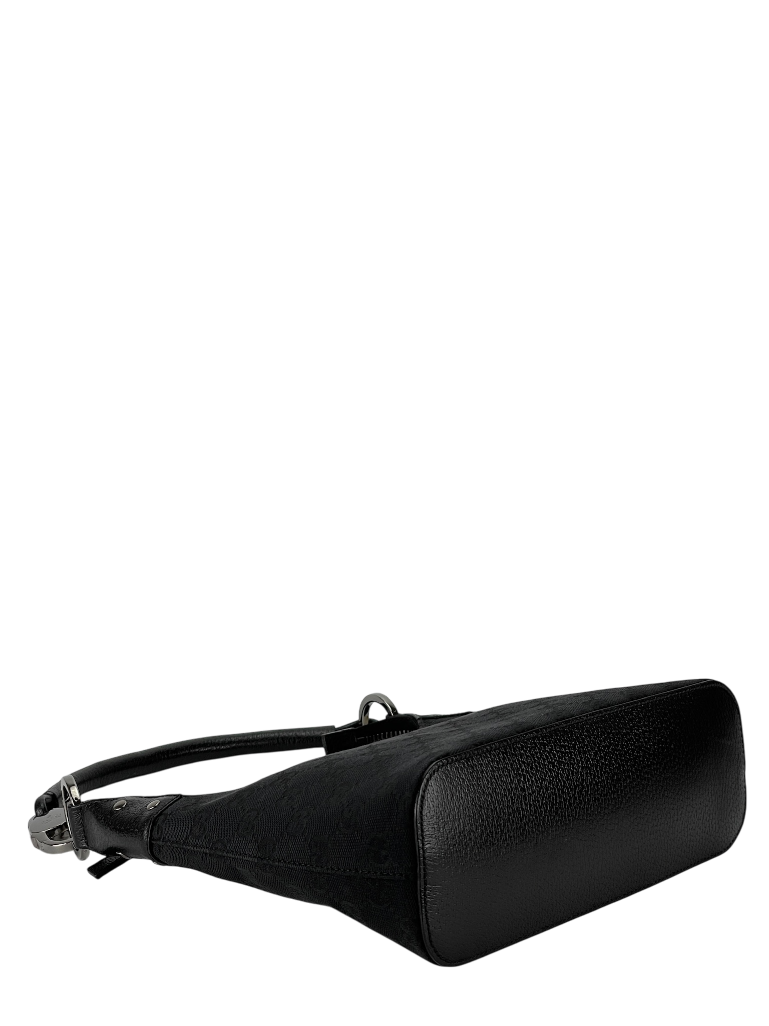 GUCCI - GG Canvas Monogram Shoulder Hobo Cloth Bag Black