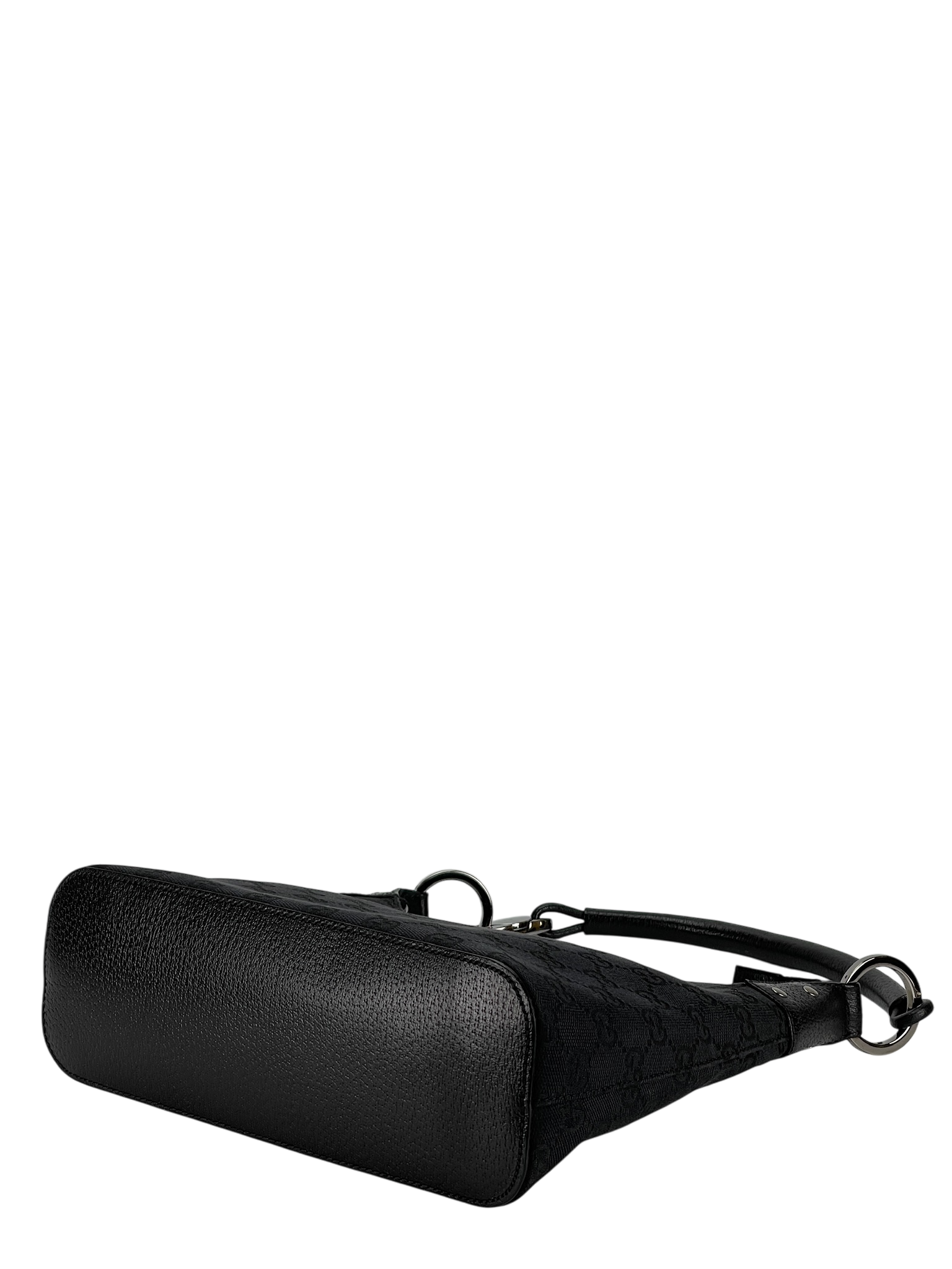 GUCCI - GG Canvas Monogram Shoulder Hobo Cloth Bag Black