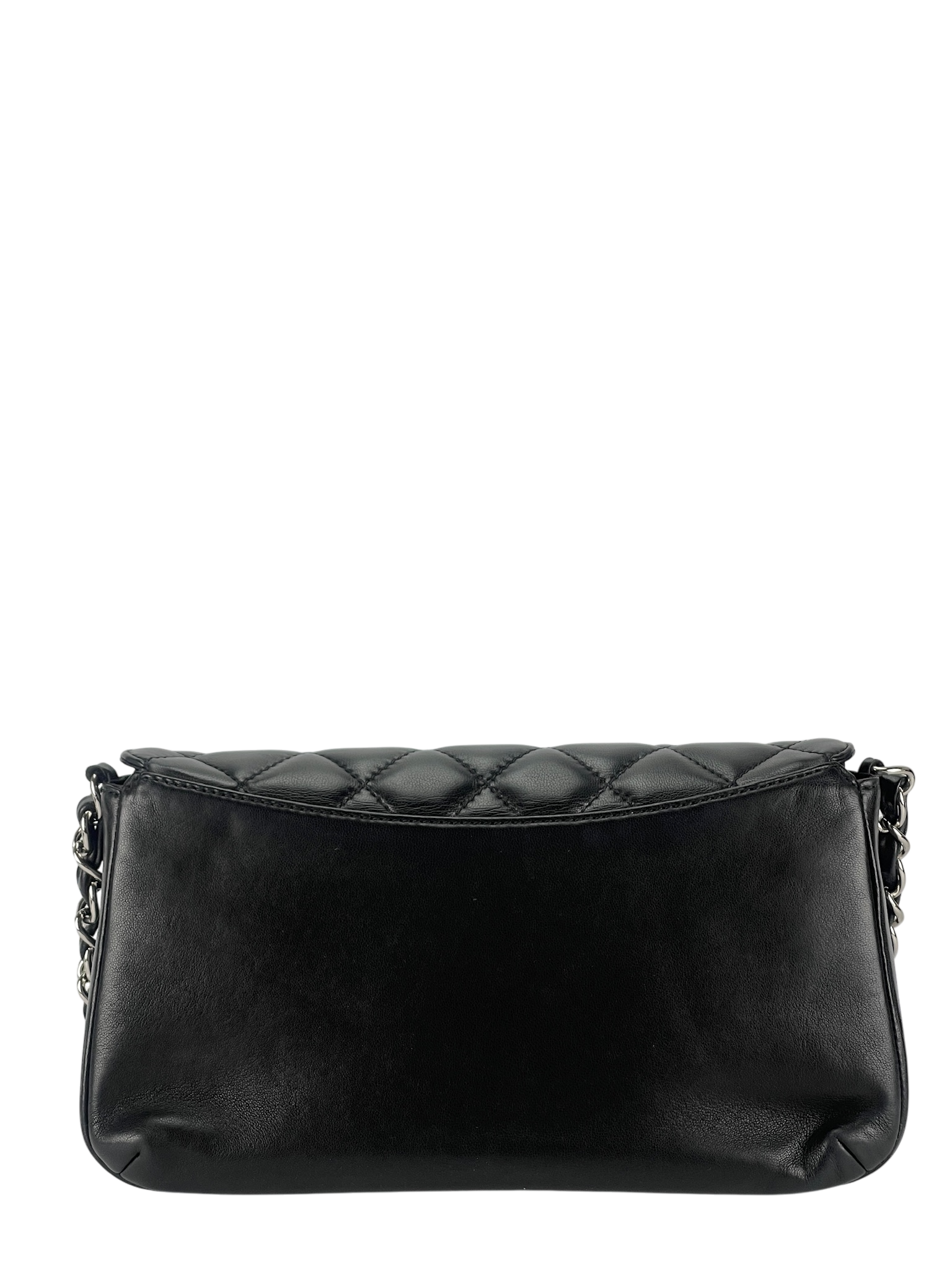 CHANEL - Lambskin Quilted CC Turnlock Flap Shoulder Bag Black