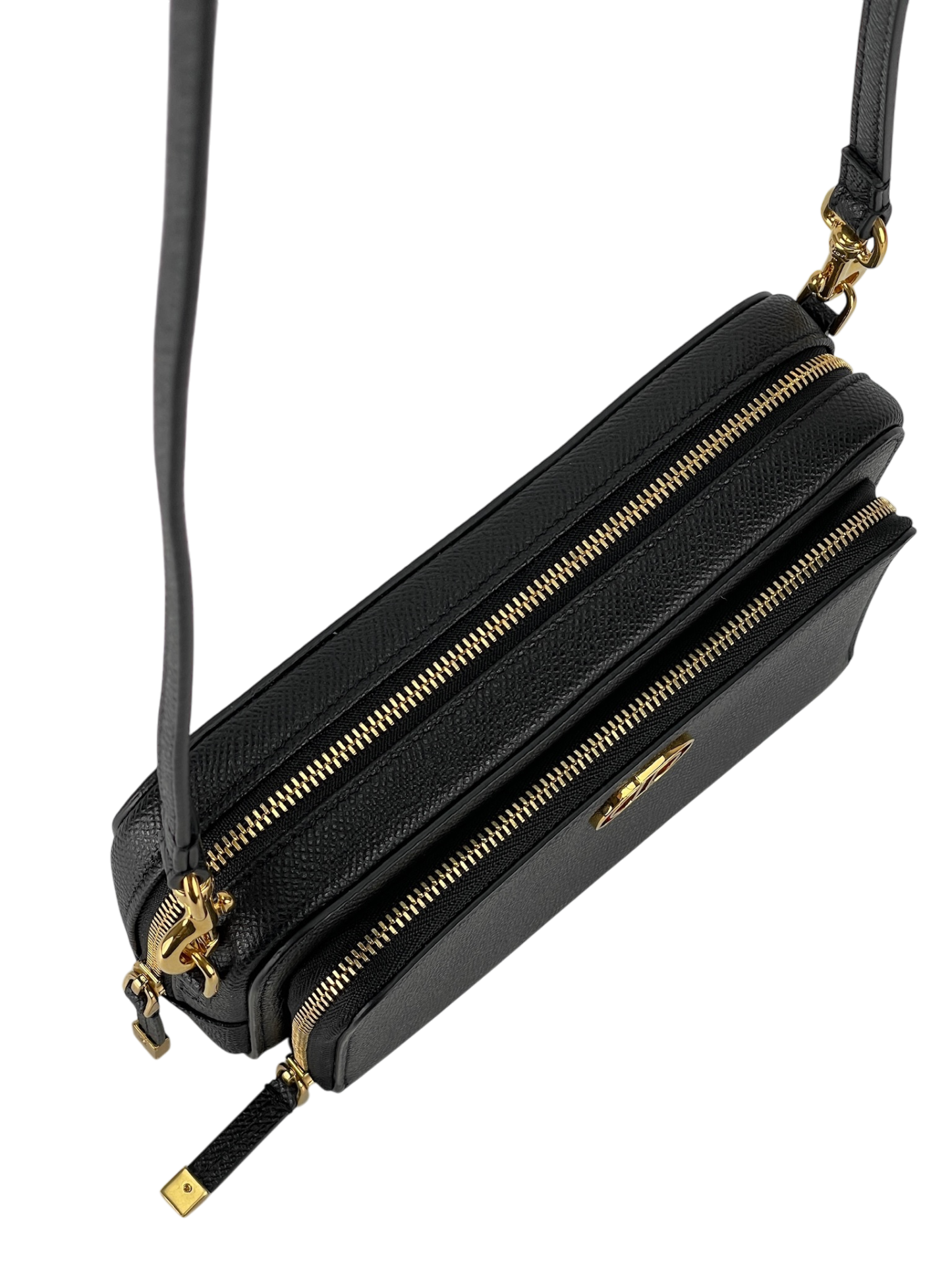 DIOR - Calo Caviar Double Pouch Shoulder Bag Black