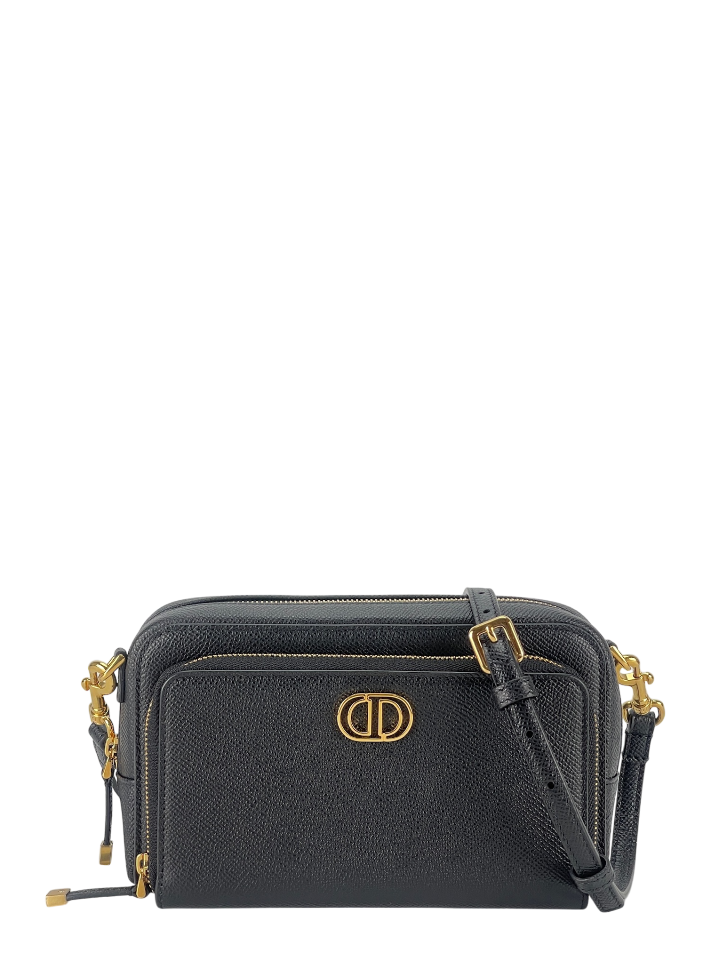 DIOR - Calo Caviar Double Pouch Shoulder Bag Black