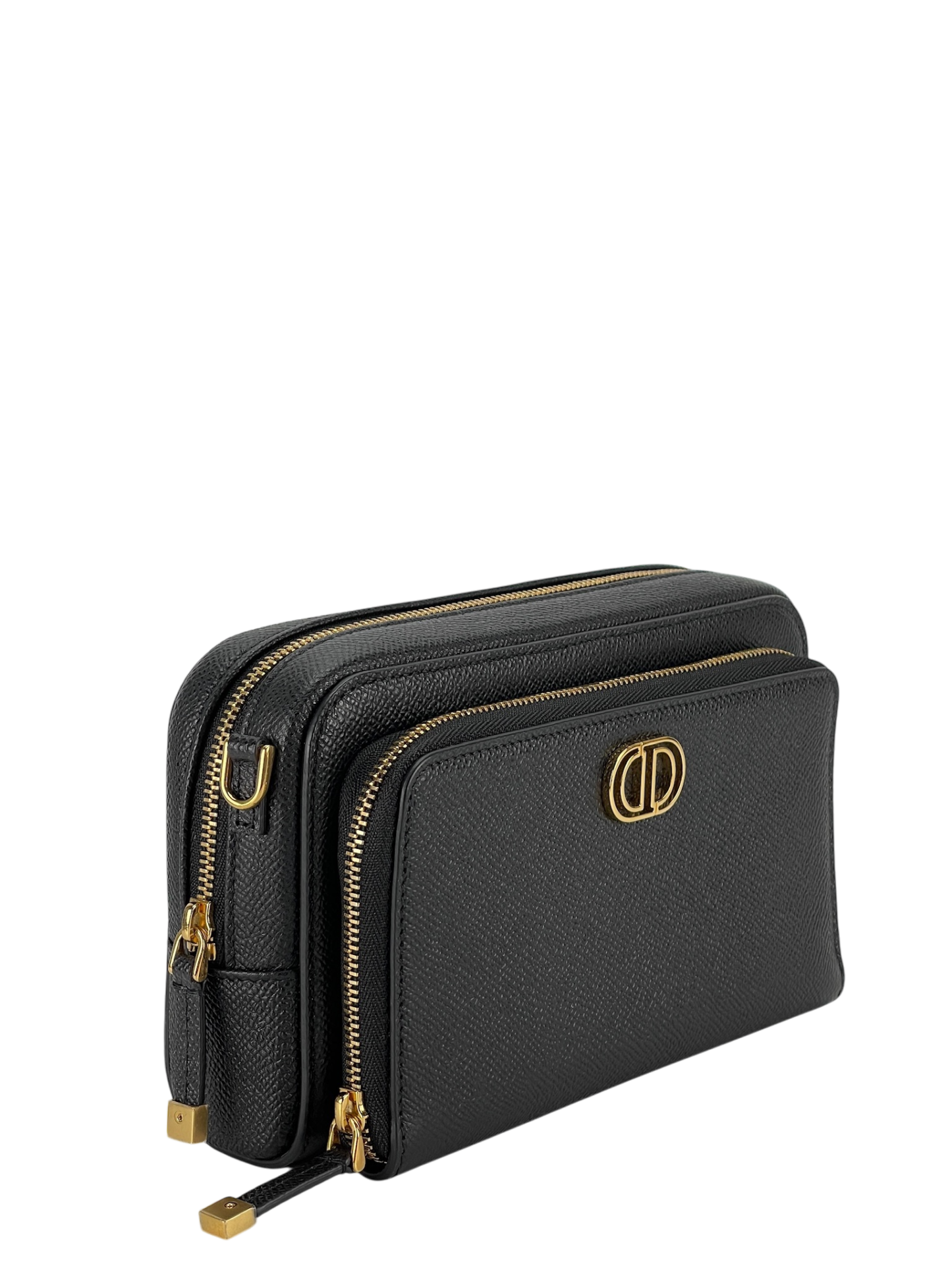 DIOR - Calo Caviar Double Pouch Shoulder Bag Black