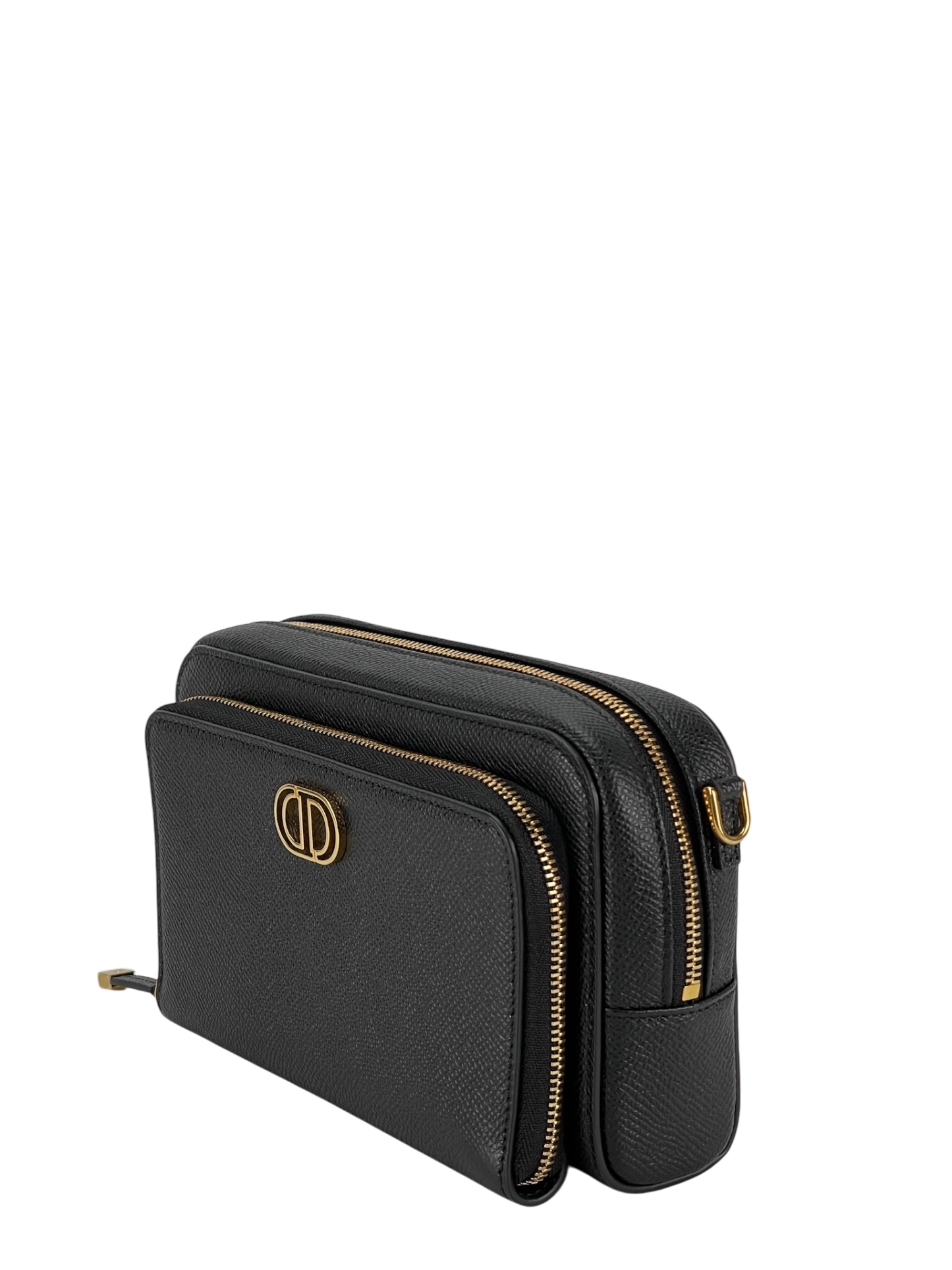 DIOR - Calo Caviar Double Pouch Shoulder Bag Black