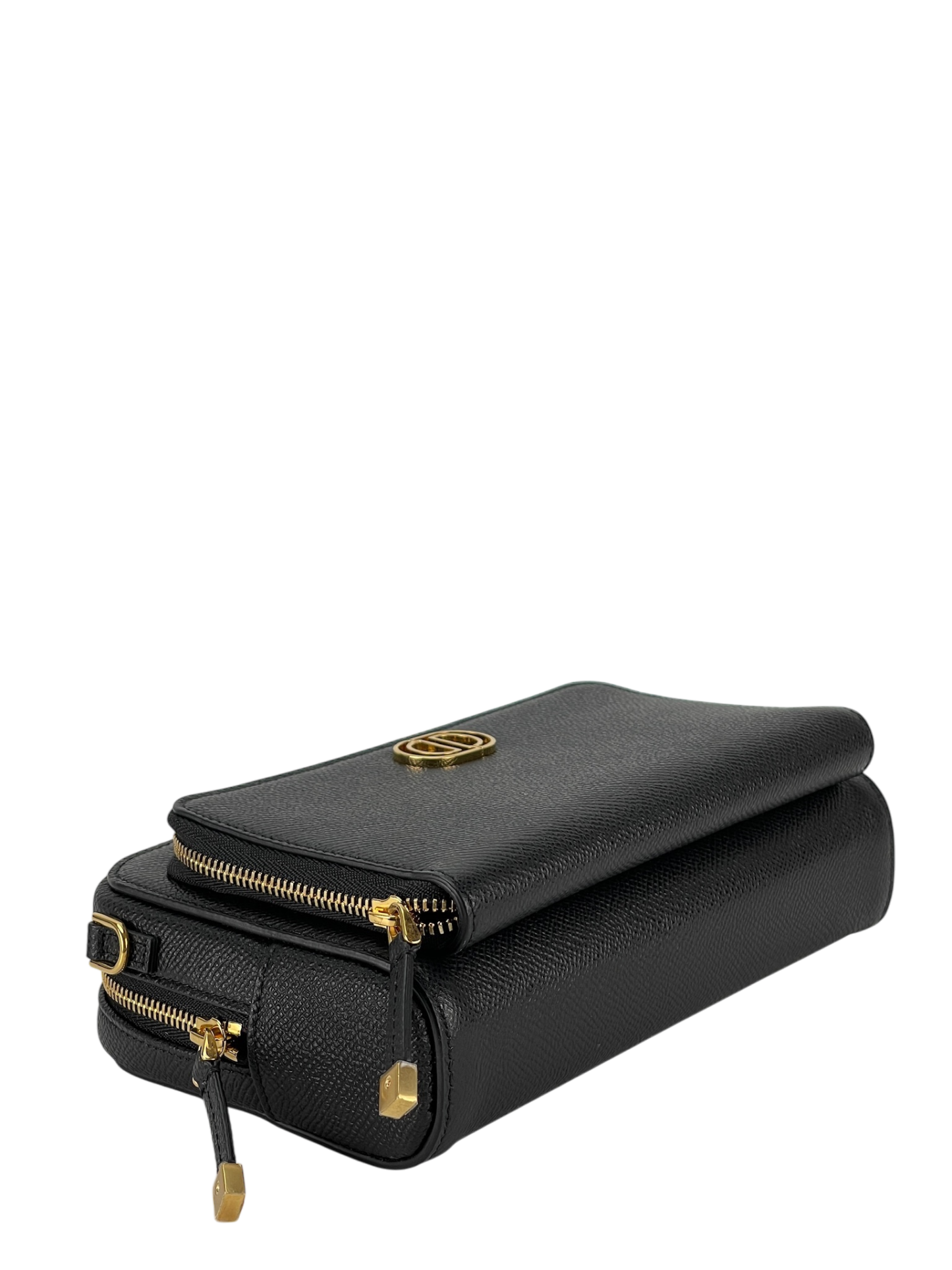 DIOR - Calo Caviar Double Pouch Shoulder Bag Black