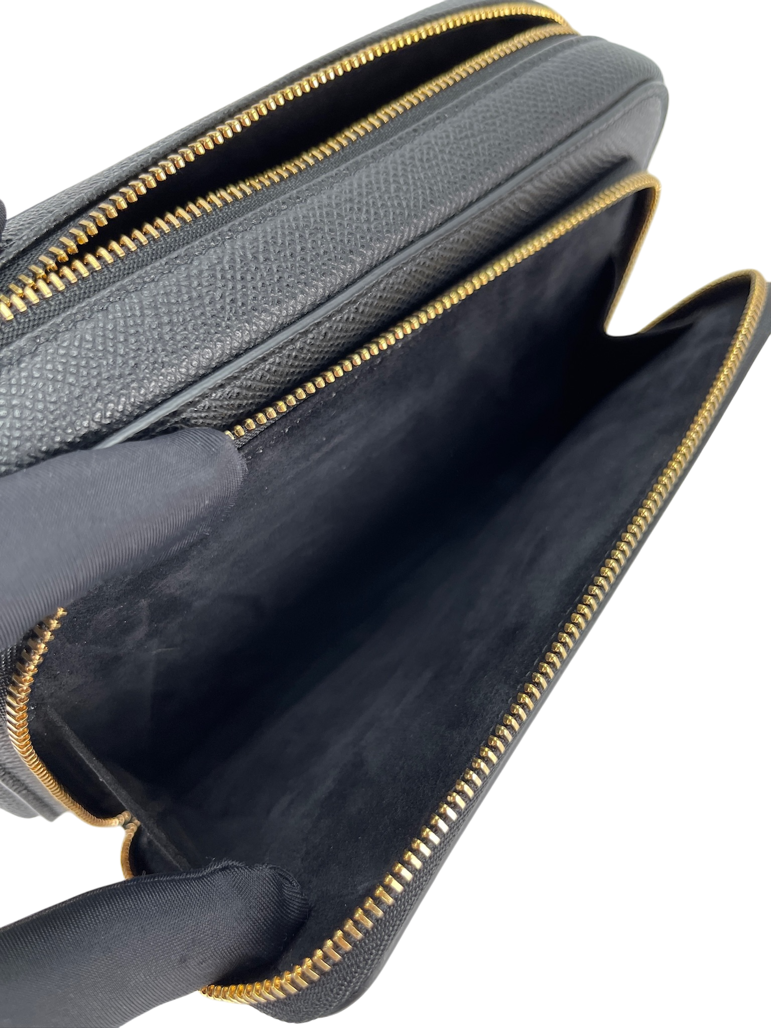 DIOR - Calo Caviar Double Pouch Shoulder Bag Black