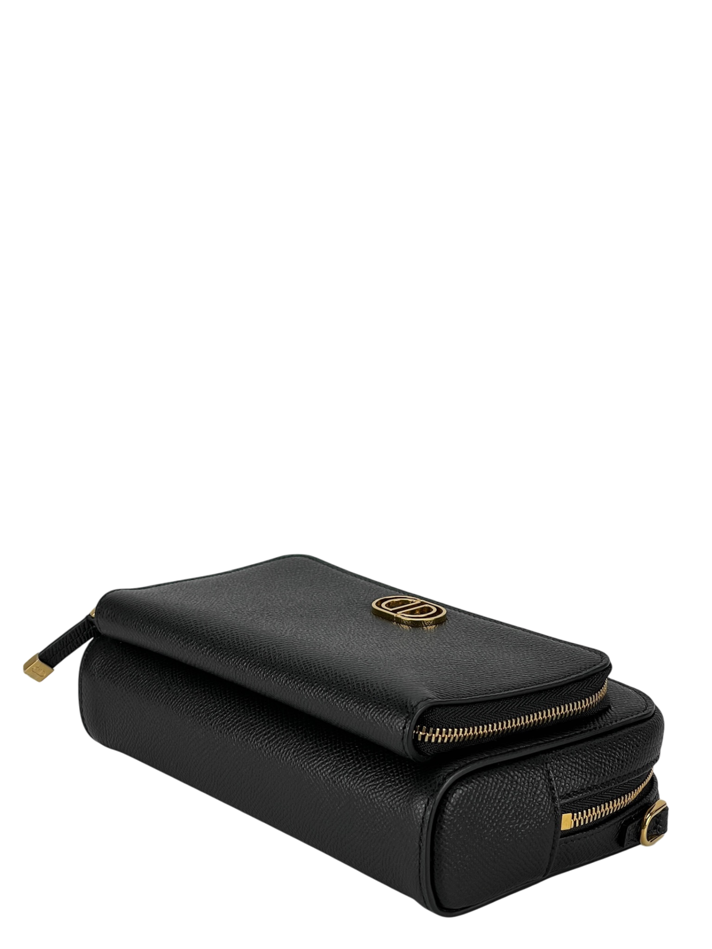 DIOR - Calo Caviar Double Pouch Shoulder Bag Black