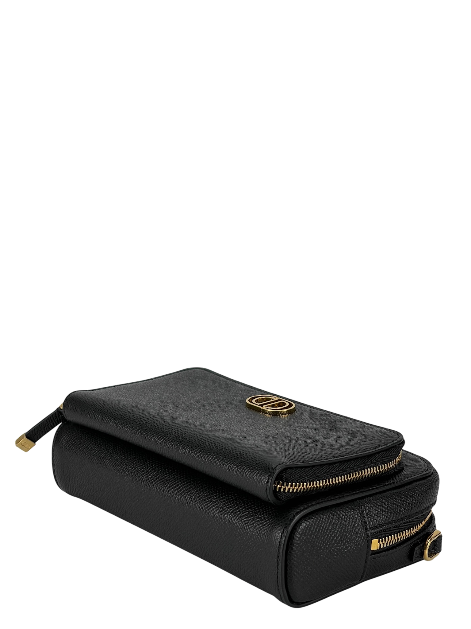 DIOR - Calo Caviar Double Pouch Shoulder Bag Black