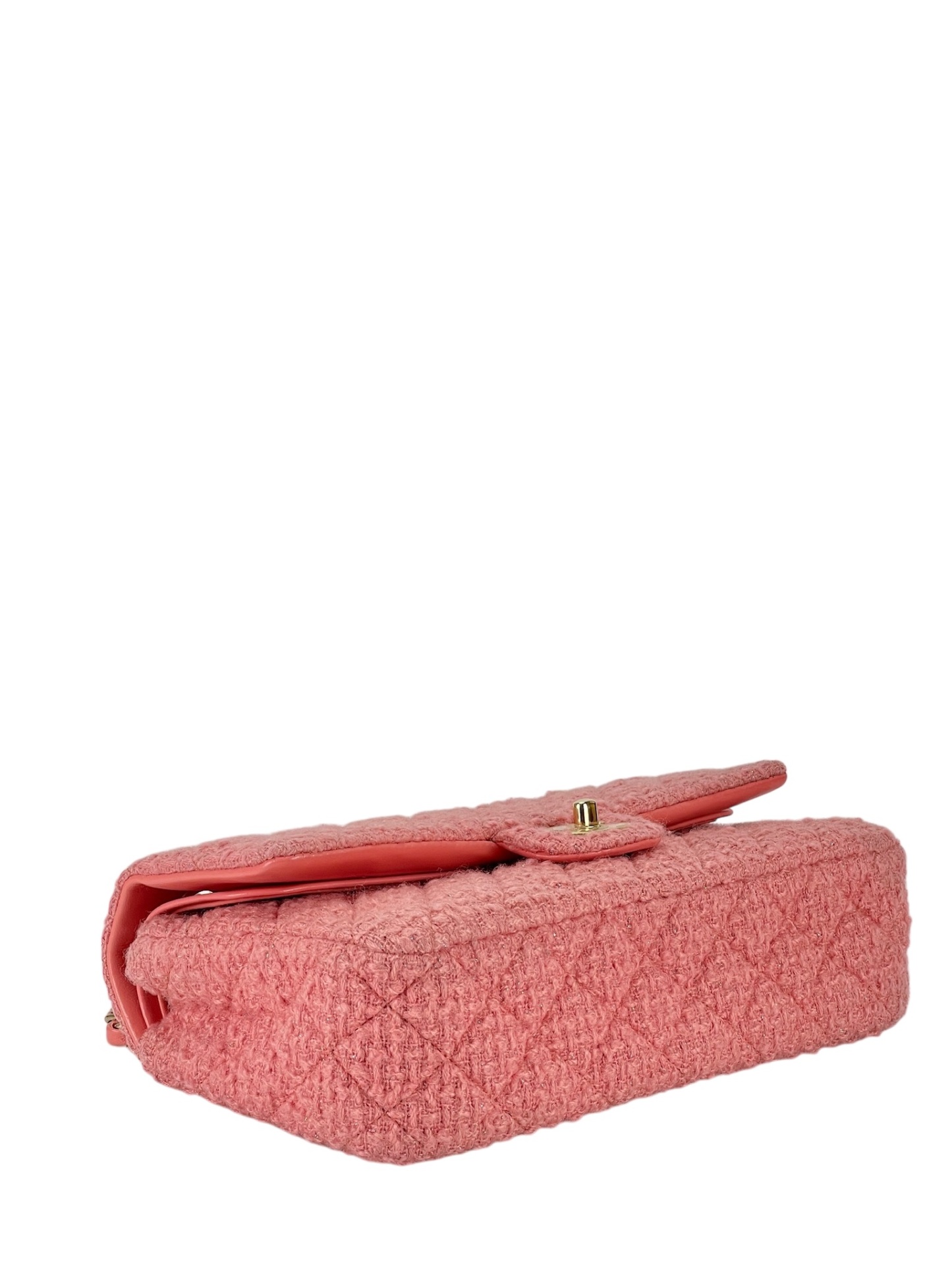 CHANEL - Medium Classic Double Flap Bag Pink Tweed (CF25)