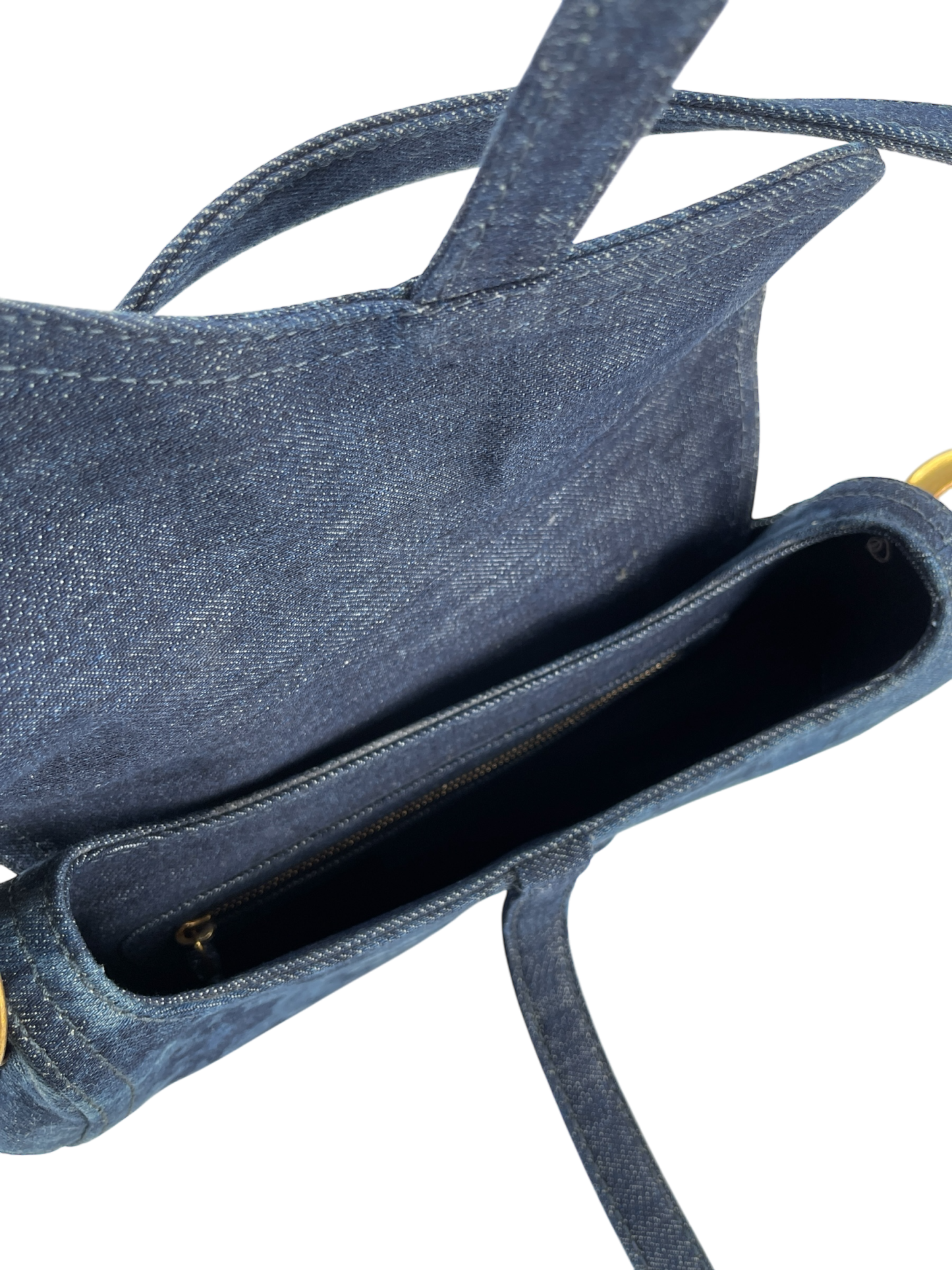 CHRISTIAN DIOR - Blue Tie Dye Printed Denim Saddle Bag