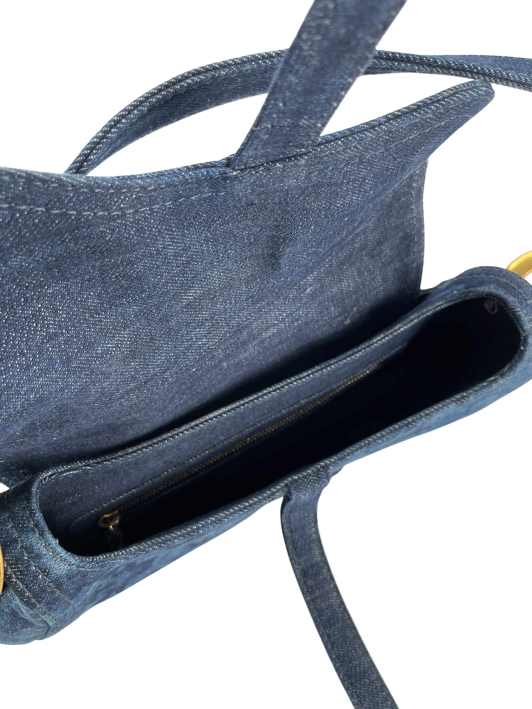 CHRISTIAN DIOR - Blue Tie Dye Printed Denim Saddle Bag